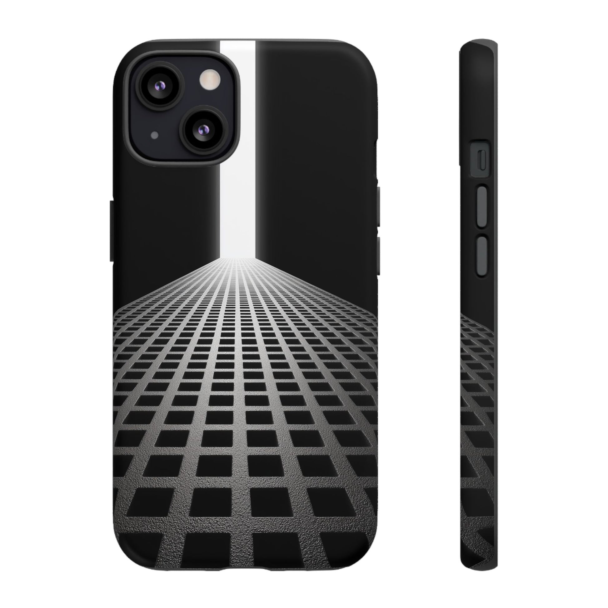 Black Gray Minimalist Grid Surreal Building Pathway