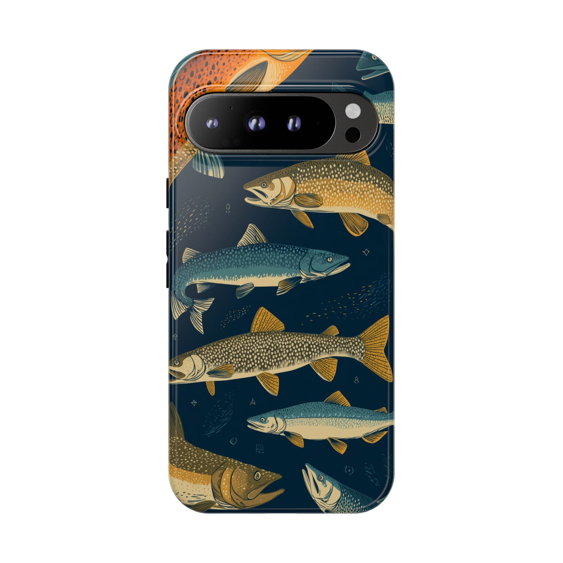 Abstract Fish Salmon Fishing Pattern