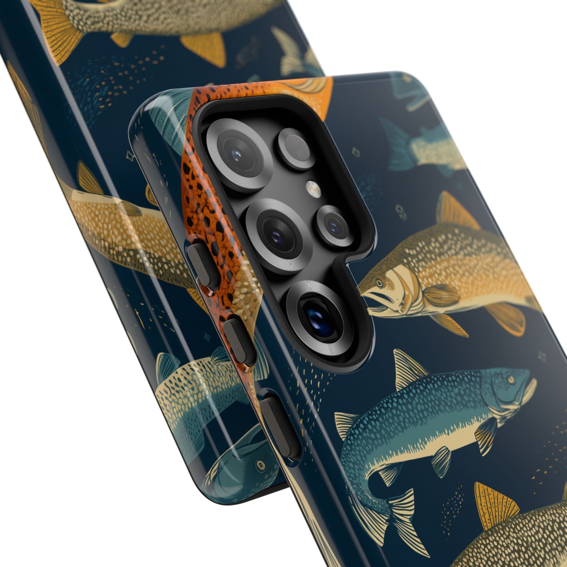 Abstract Fish Salmon Fishing Pattern