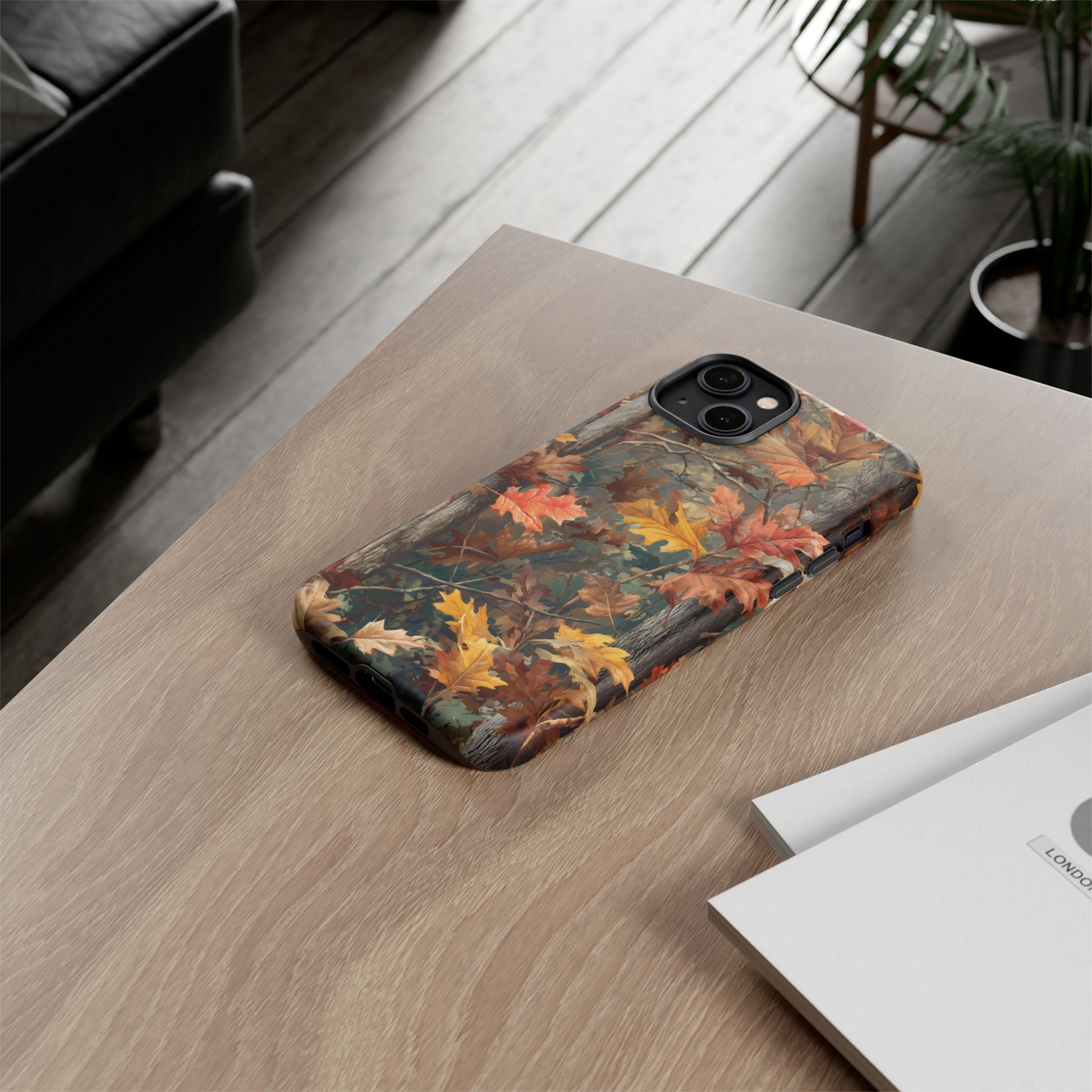 Autumn Forest Camouflage Orange Brown Leaves