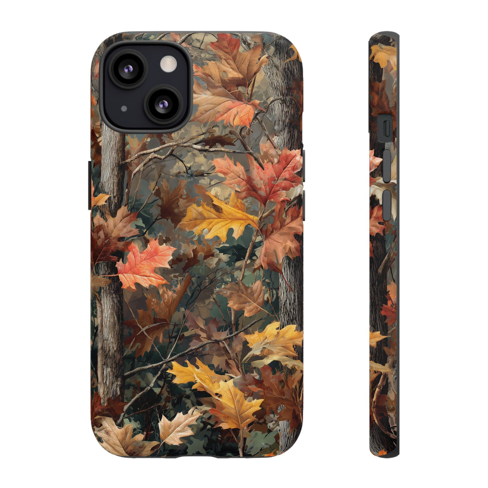 Autumn Forest Camouflage Orange Brown Leaves