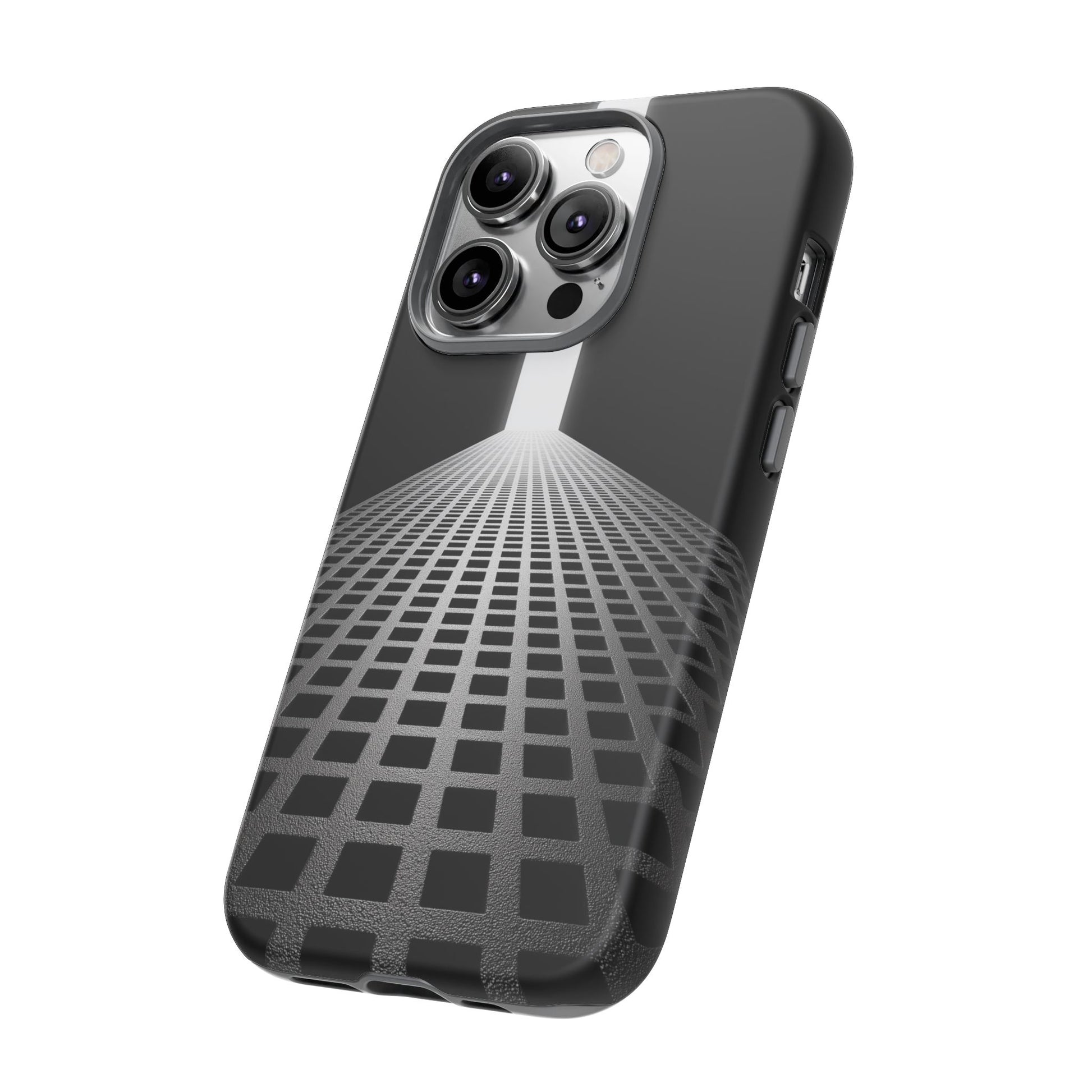 Black Gray Minimalist Grid Surreal Building Pathway