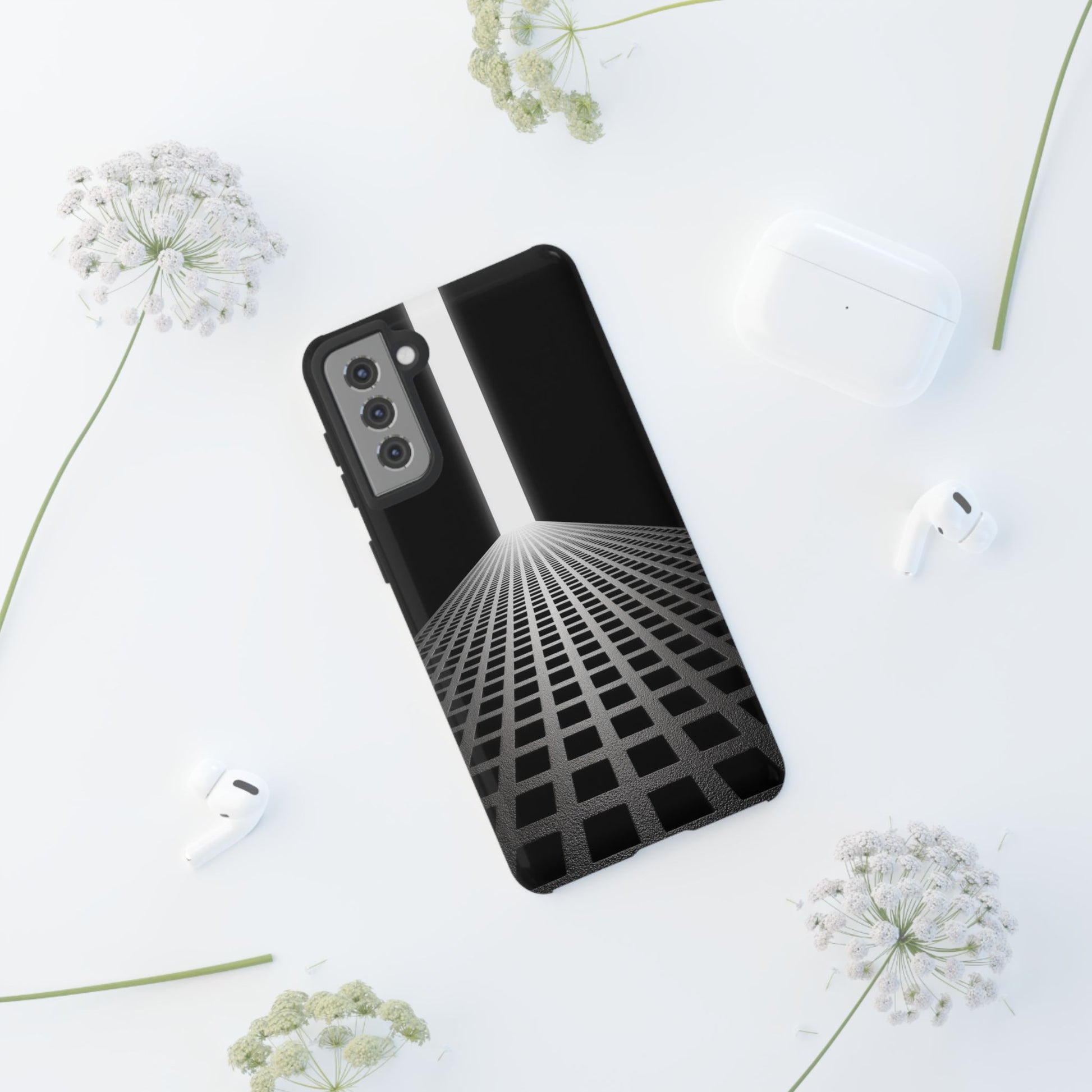 Black Gray Minimalist Grid Surreal Building Pathway