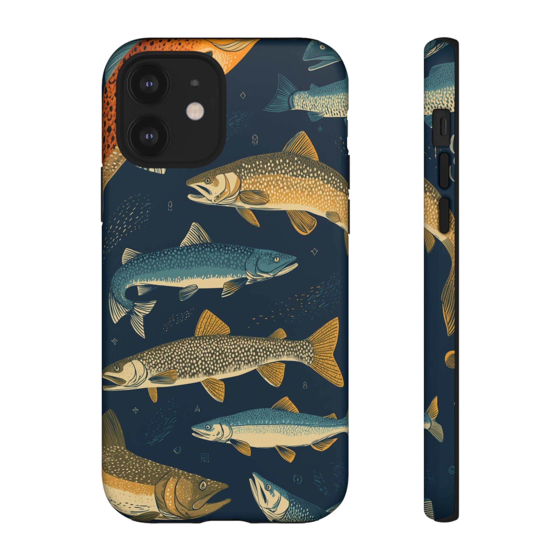 Abstract Fish Salmon Fishing Pattern