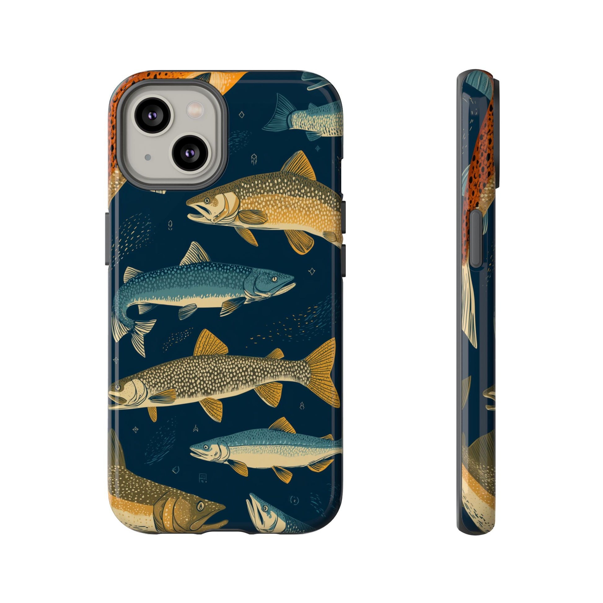 Abstract Fish Salmon Fishing Pattern