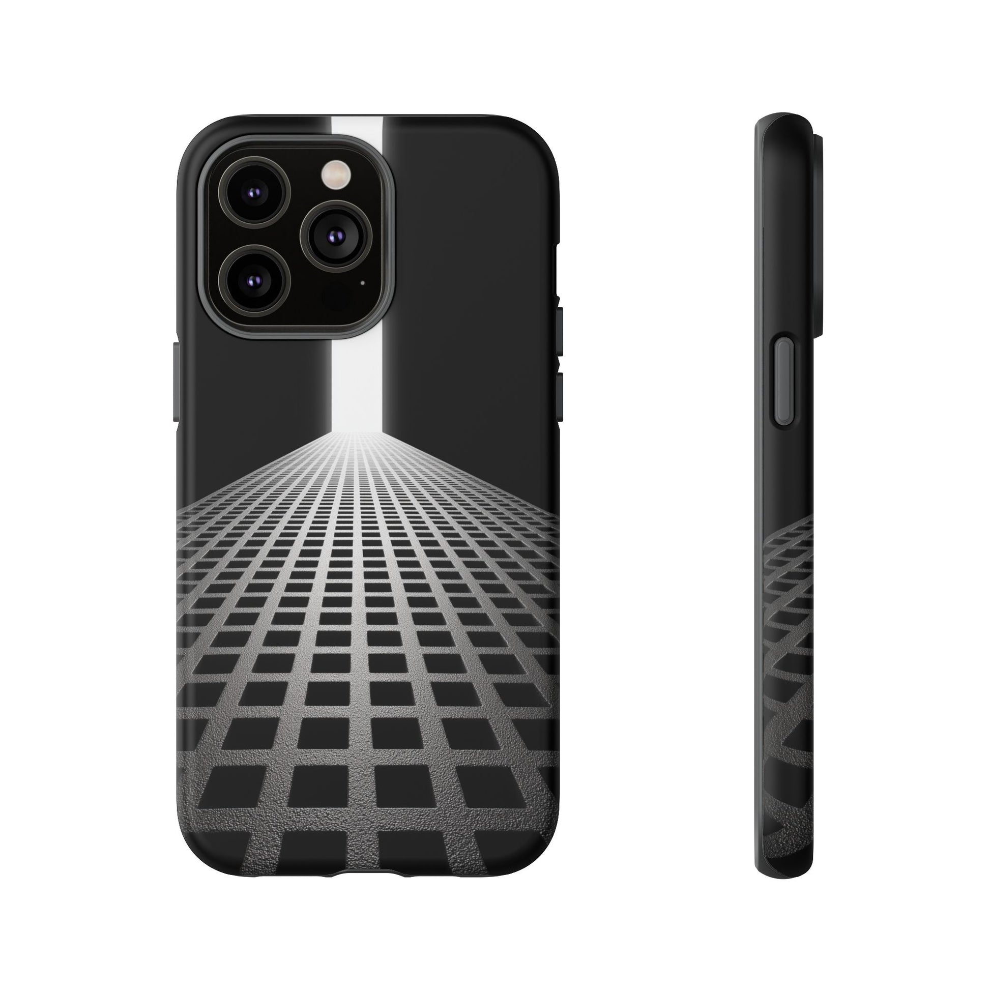 Black Gray Minimalist Grid Surreal Building Pathway