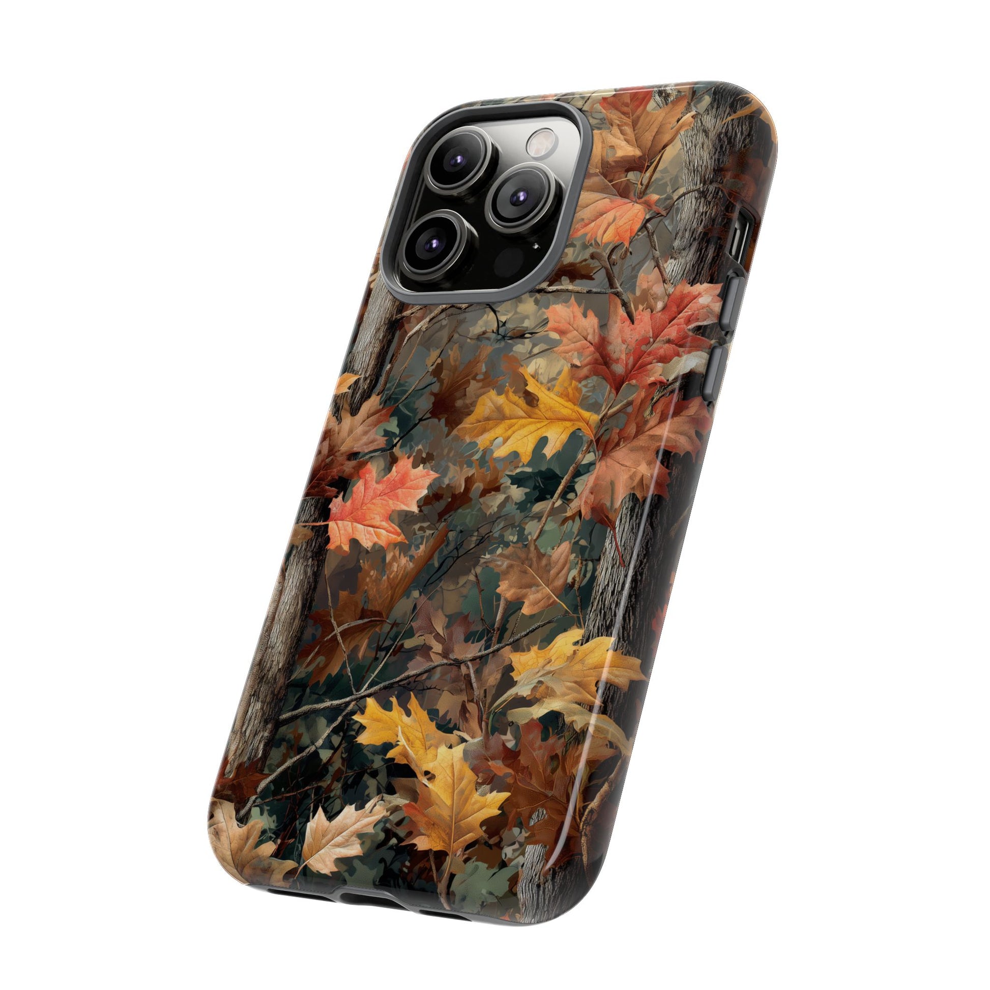 Autumn Forest Camouflage Orange Brown Leaves