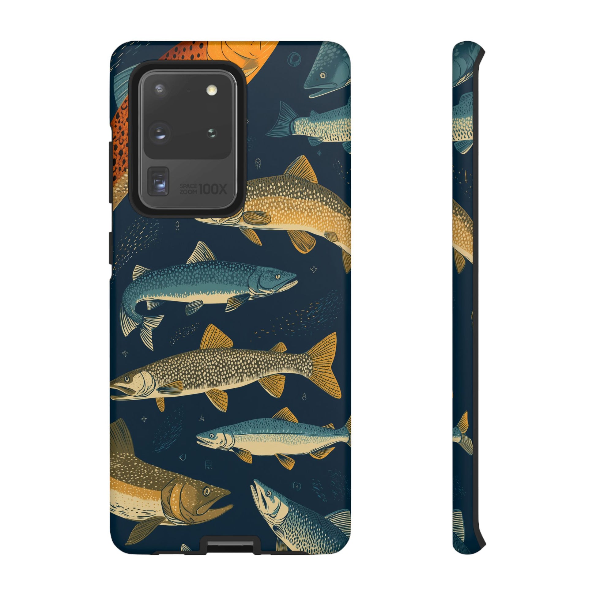 Abstract Fish Salmon Fishing Pattern