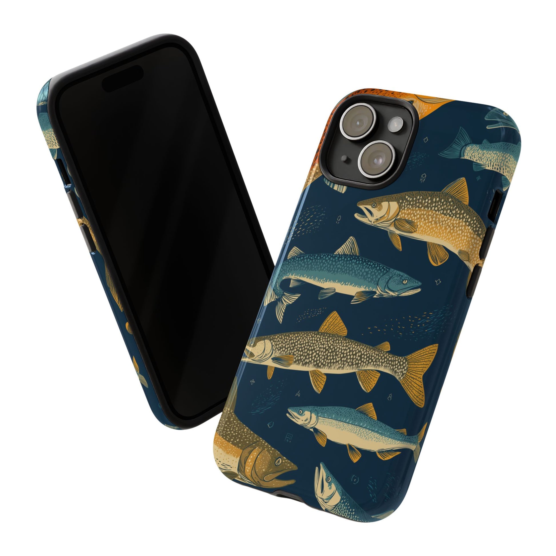 Abstract Fish Salmon Fishing Pattern