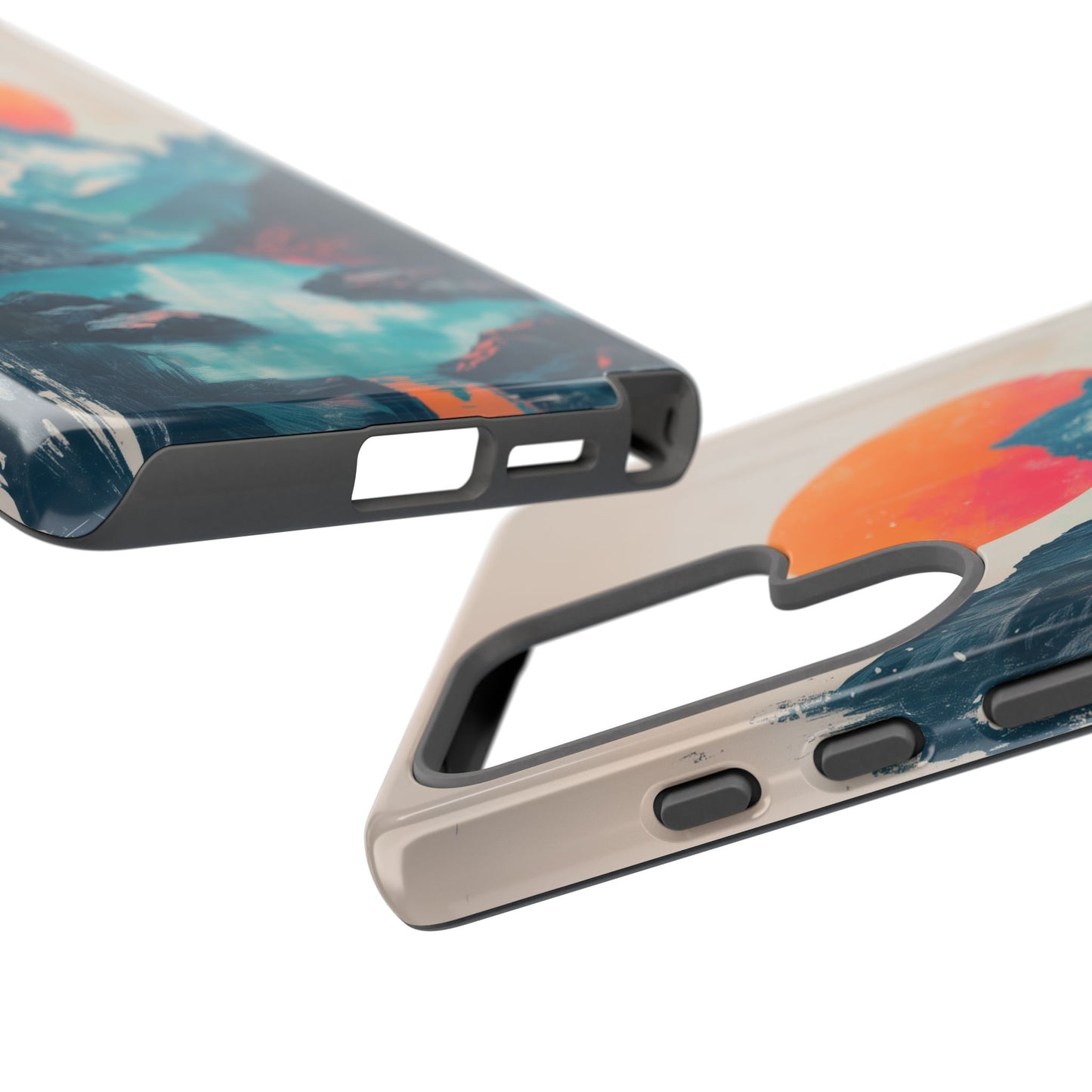 Blue Mountain Orange Sun Risograph