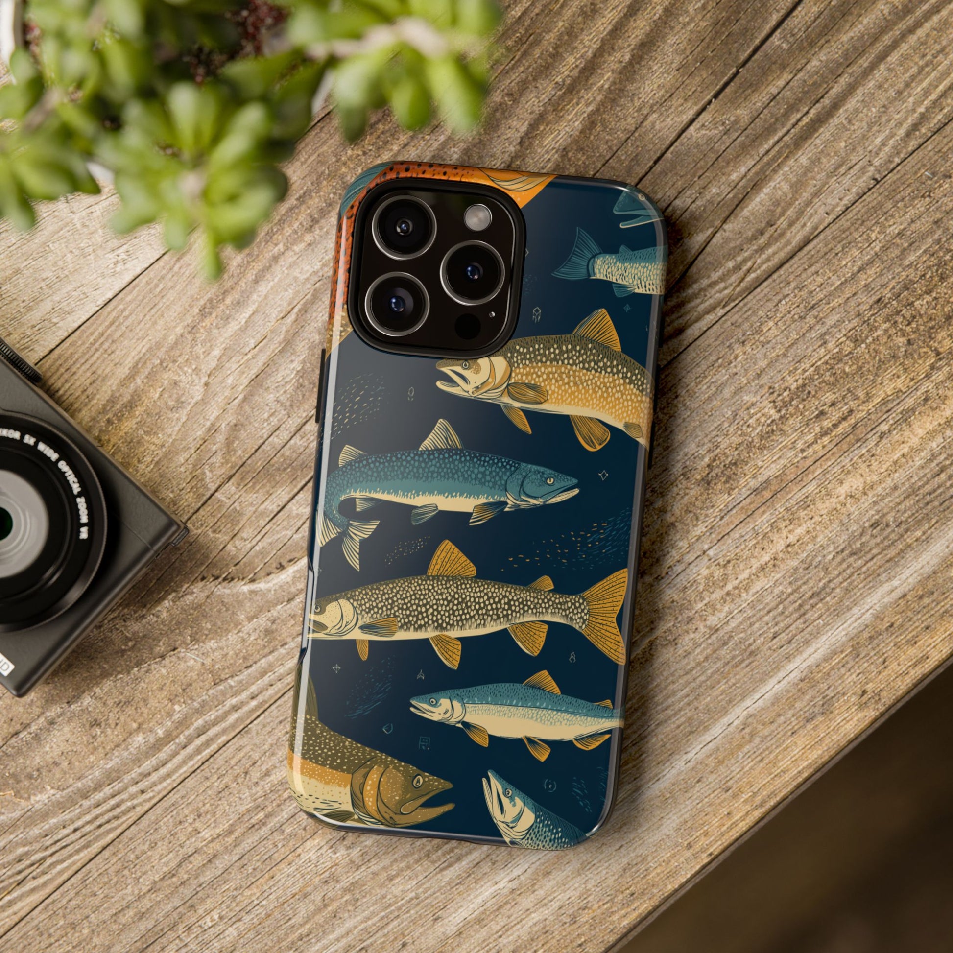 Abstract Fish Salmon Fishing Pattern
