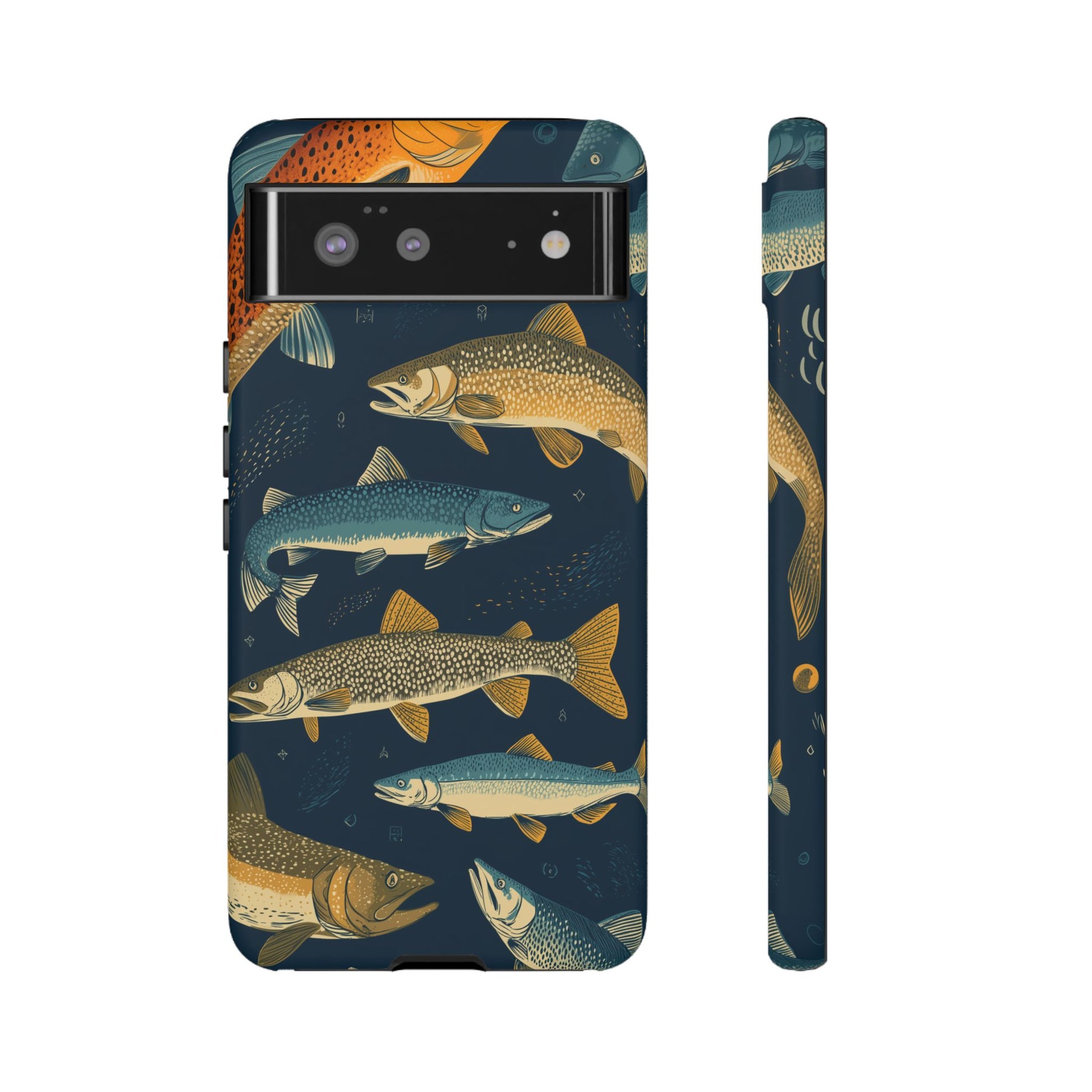 Abstract Fish Salmon Fishing Pattern