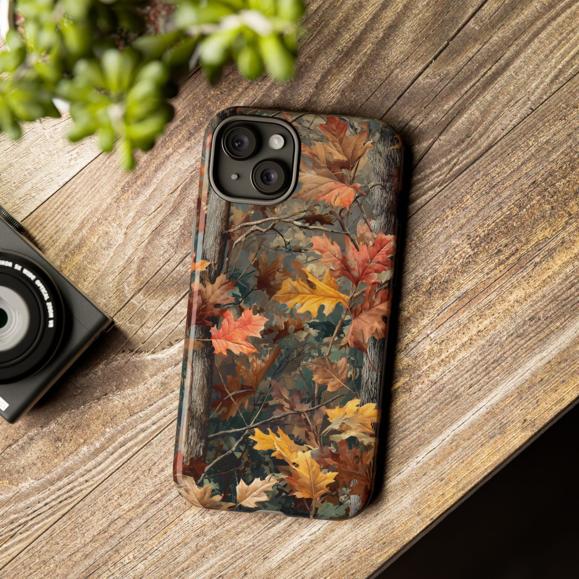 Autumn Forest Camouflage Orange Brown Leaves