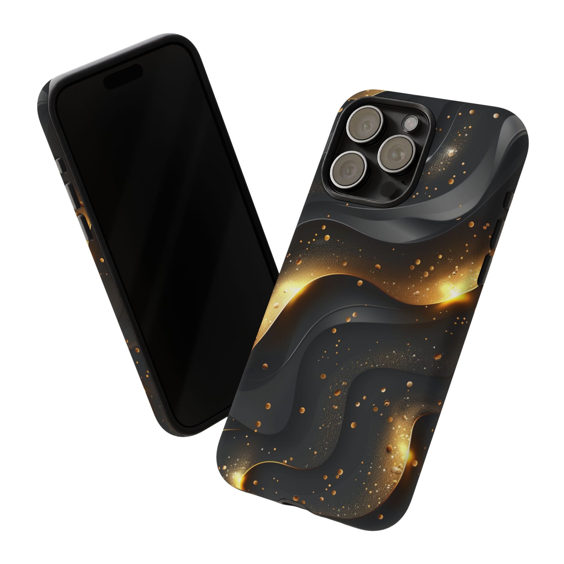 Black Gold Minimalist Waves Cover Phone Case