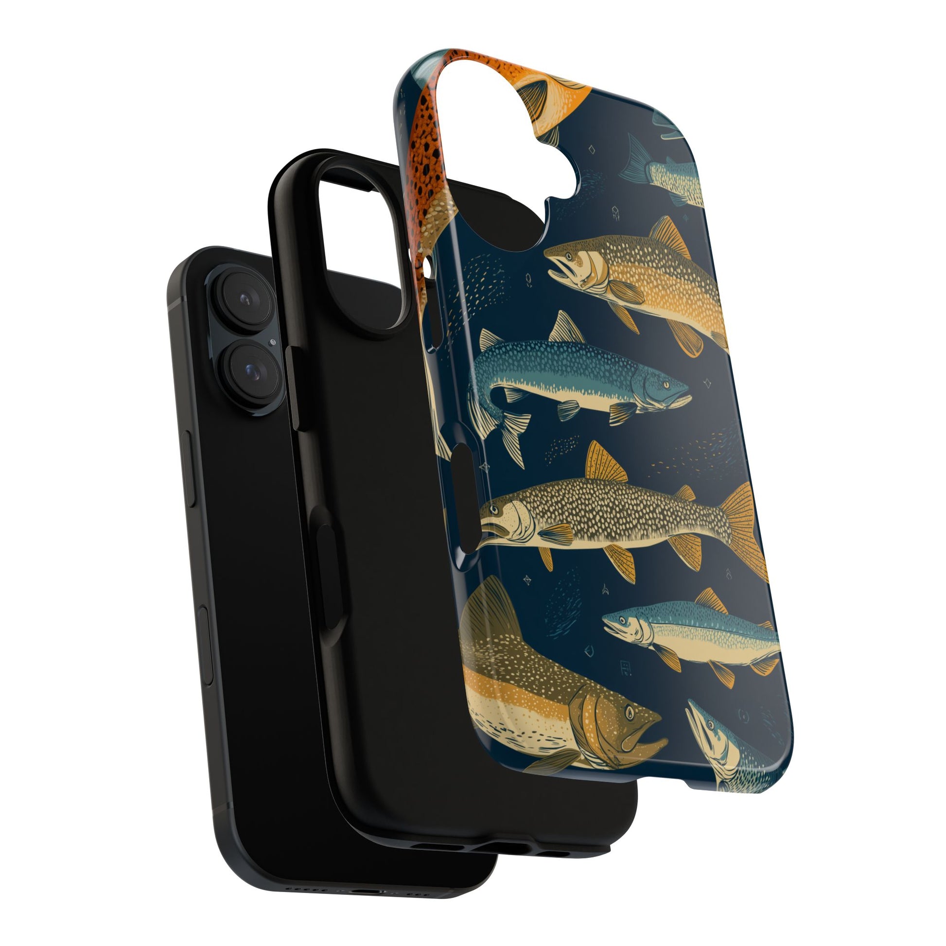 Abstract Fish Salmon Fishing Pattern