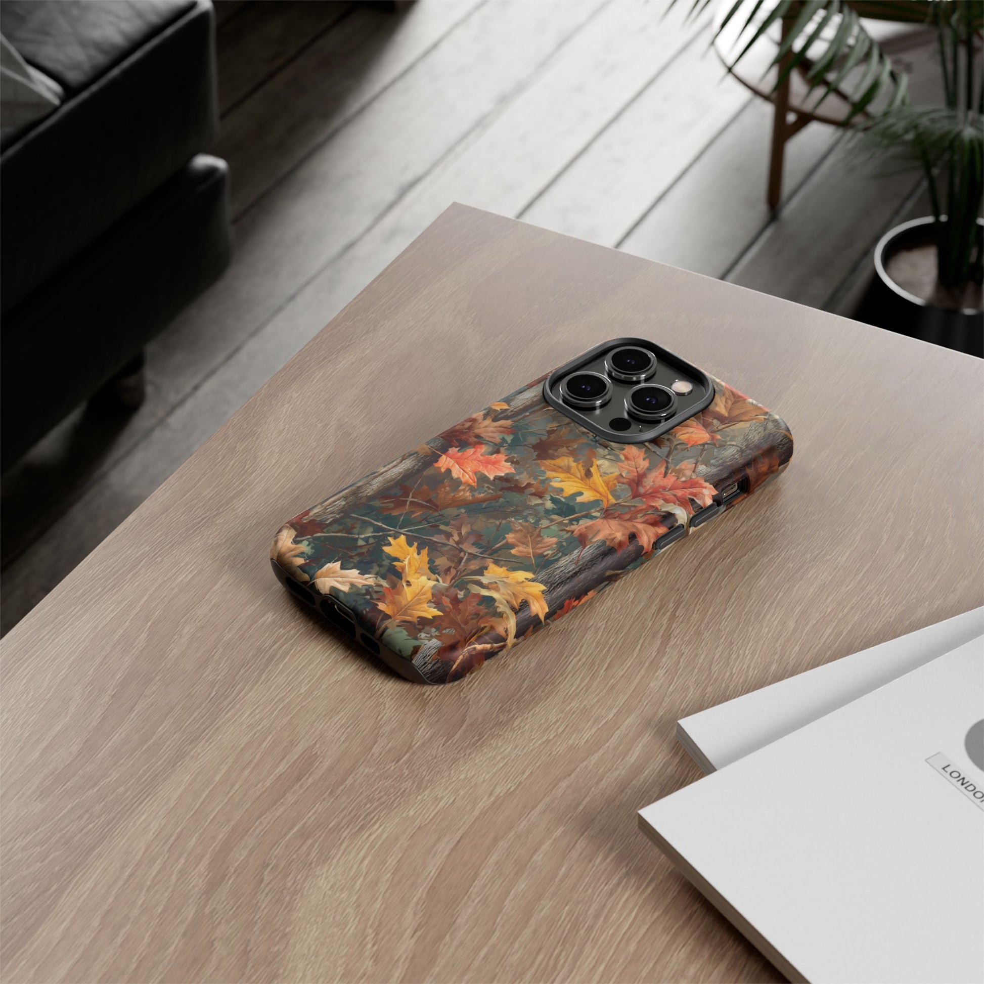 Autumn Forest Camouflage Orange Brown Leaves