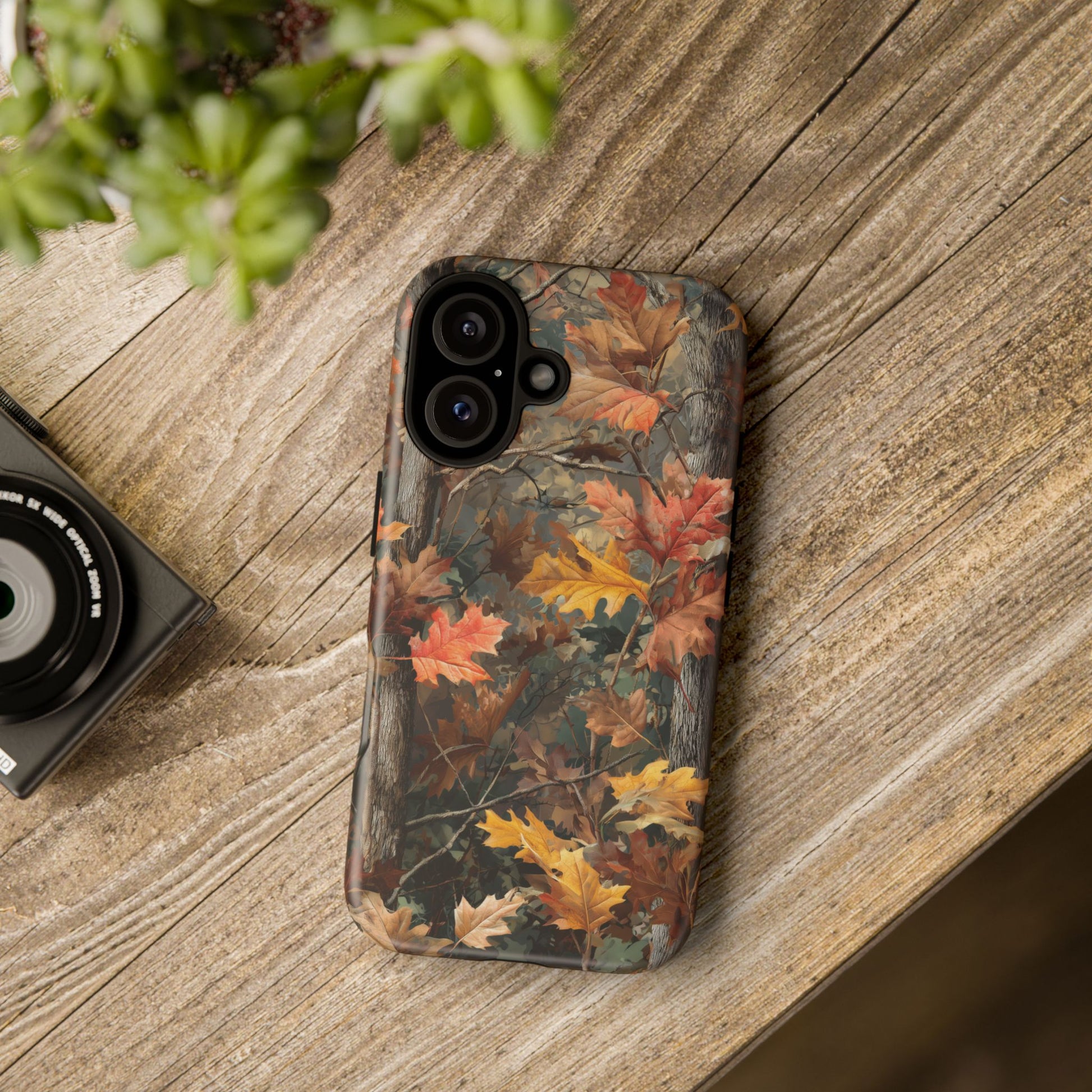 Autumn Forest Camouflage Orange Brown Leaves