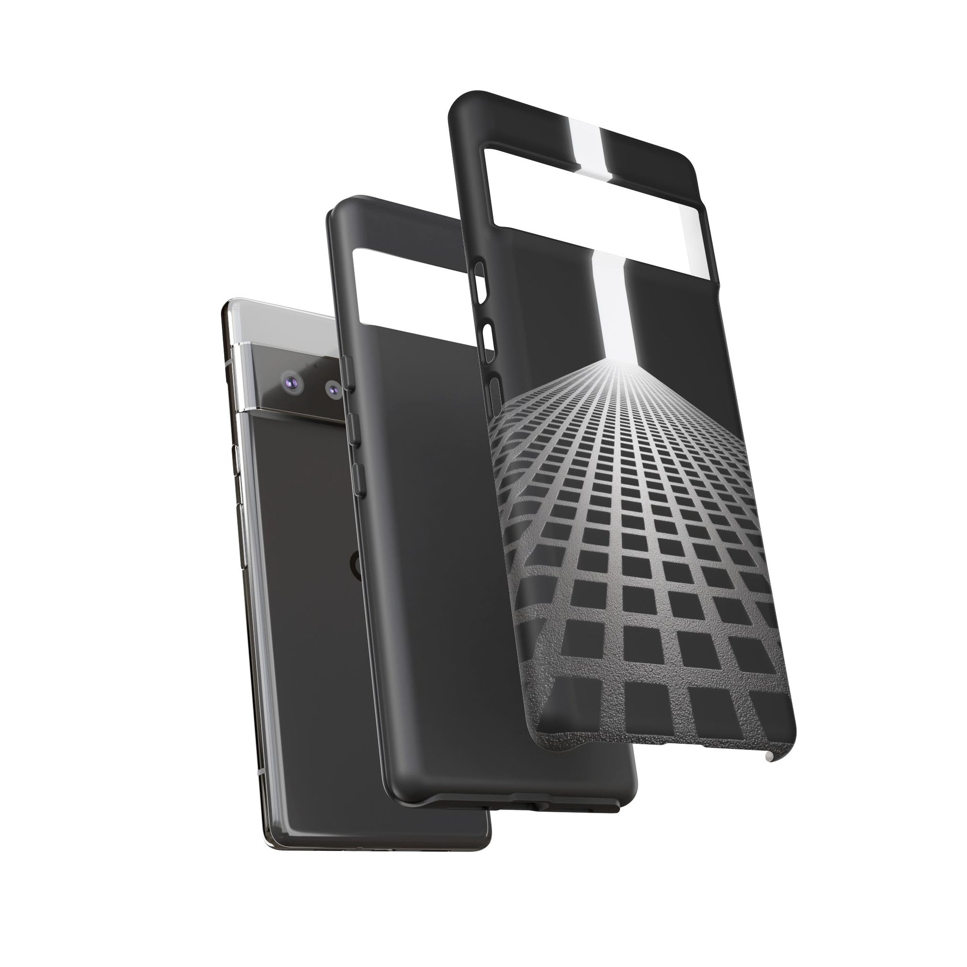 Black Gray Minimalist Grid Surreal Building Pathway