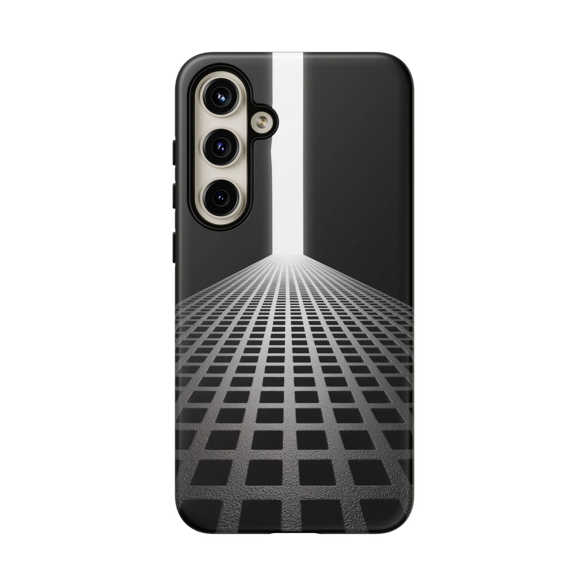 Black Gray Minimalist Grid Surreal Building Pathway