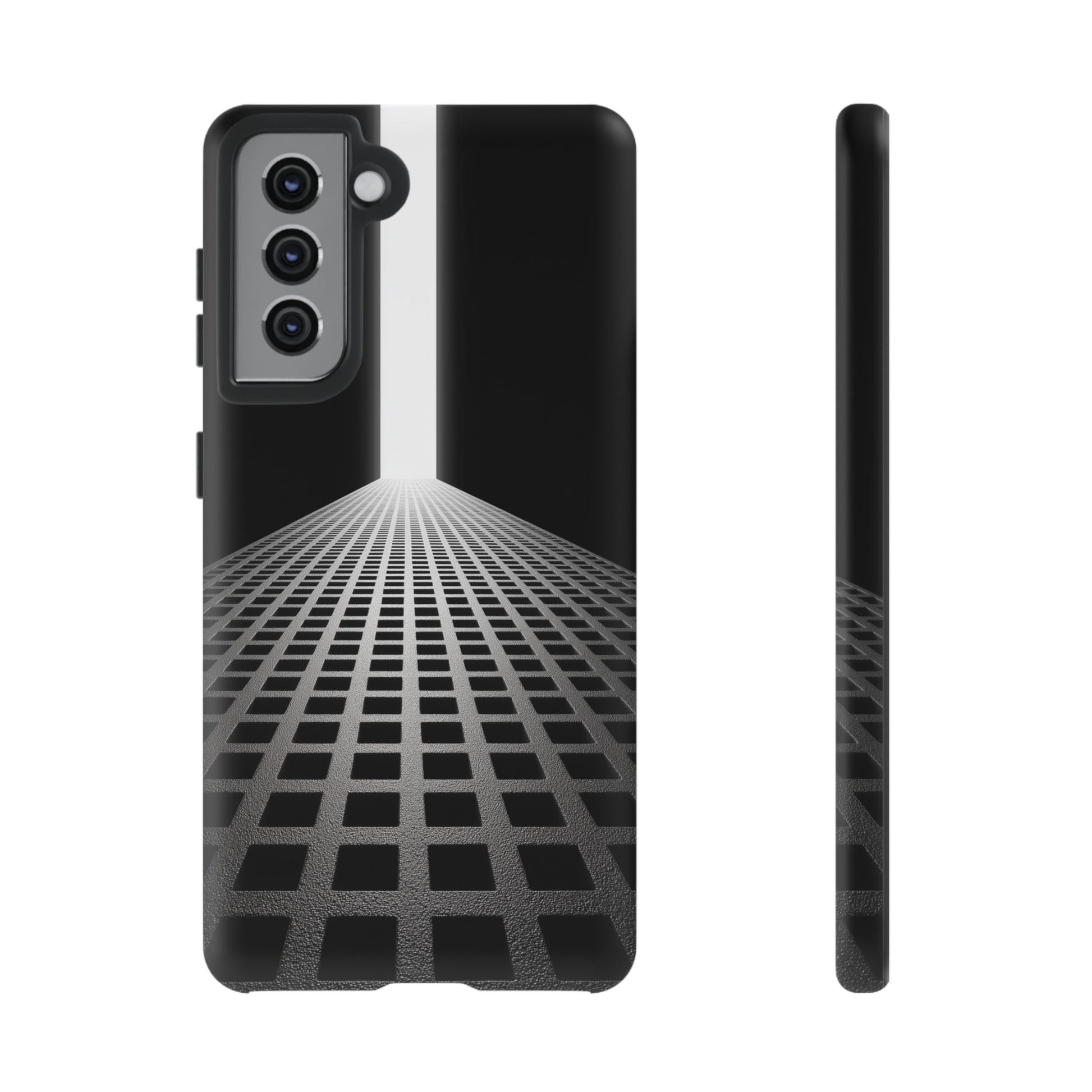 Black Gray Minimalist Grid Surreal Building Pathway
