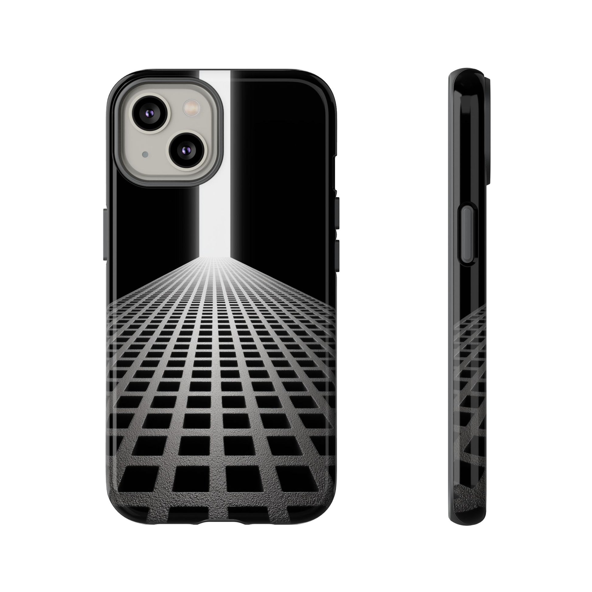 Black Gray Minimalist Grid Surreal Building Pathway