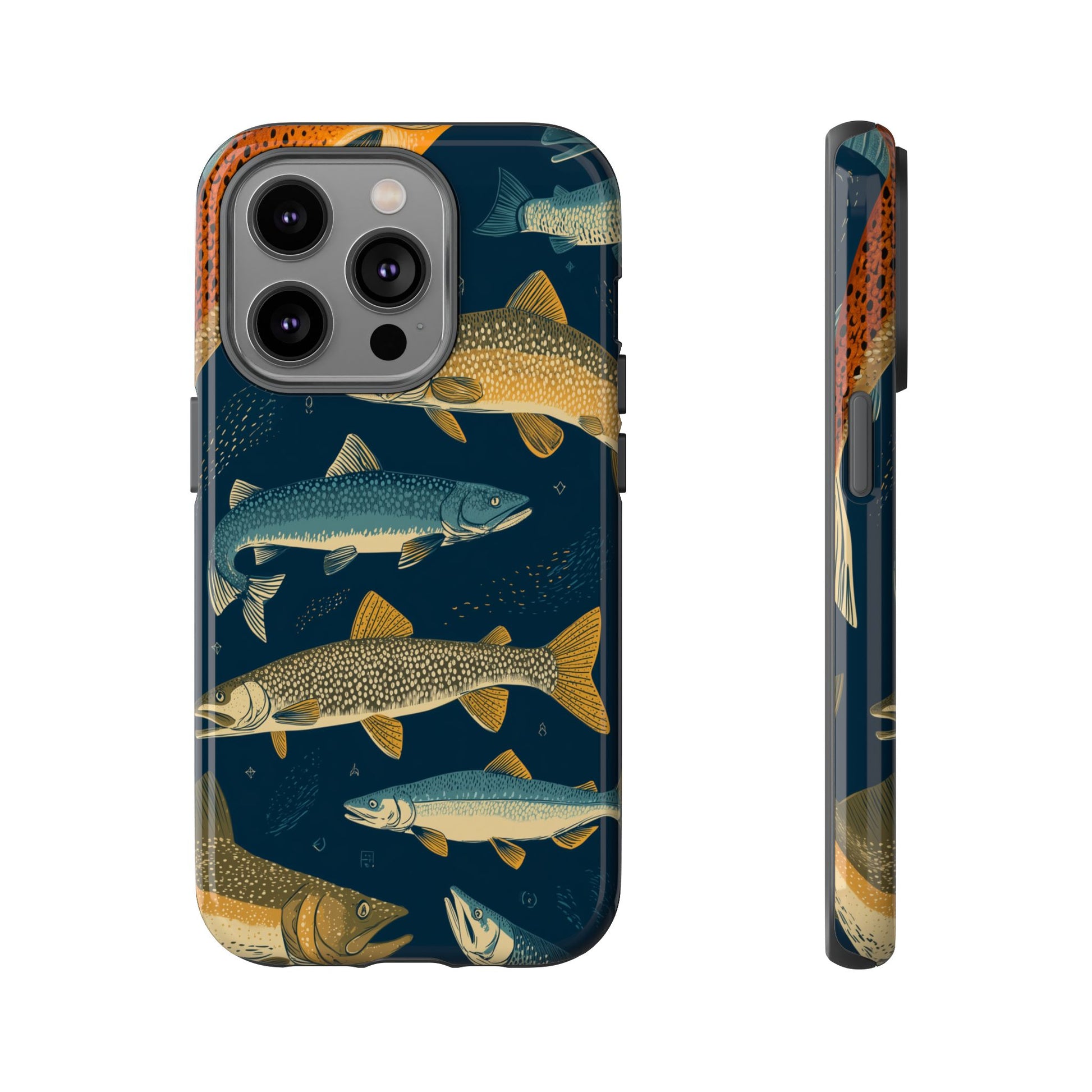 Abstract Fish Salmon Fishing Pattern