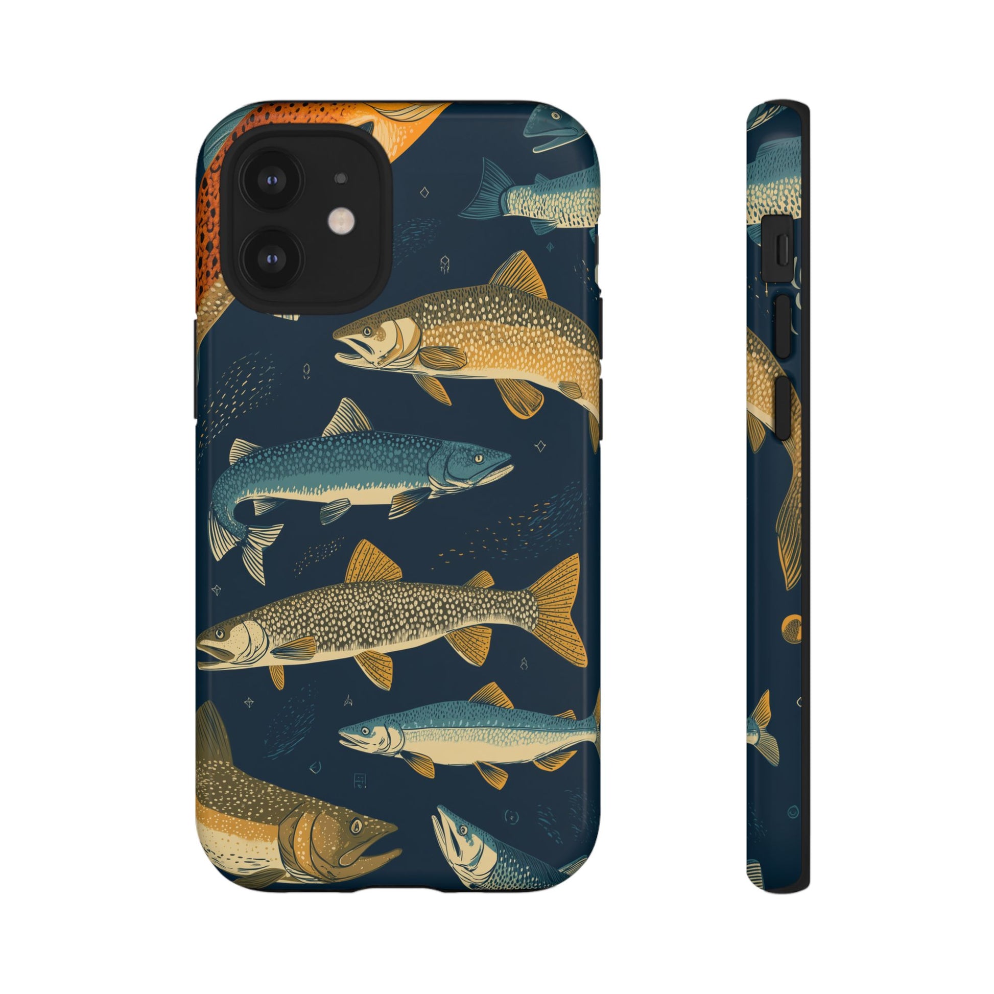Abstract Fish Salmon Fishing Pattern