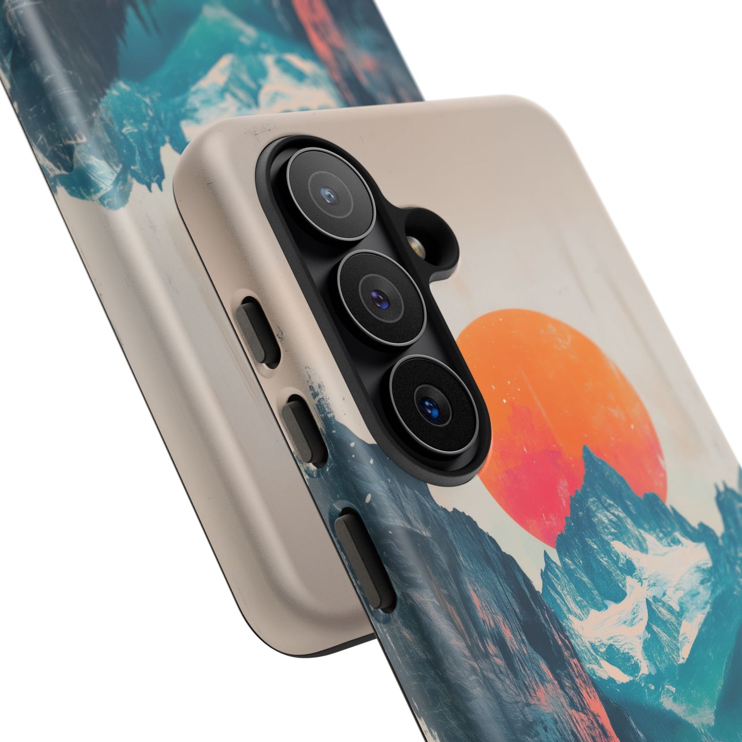 Blue Mountain Orange Sun Risograph