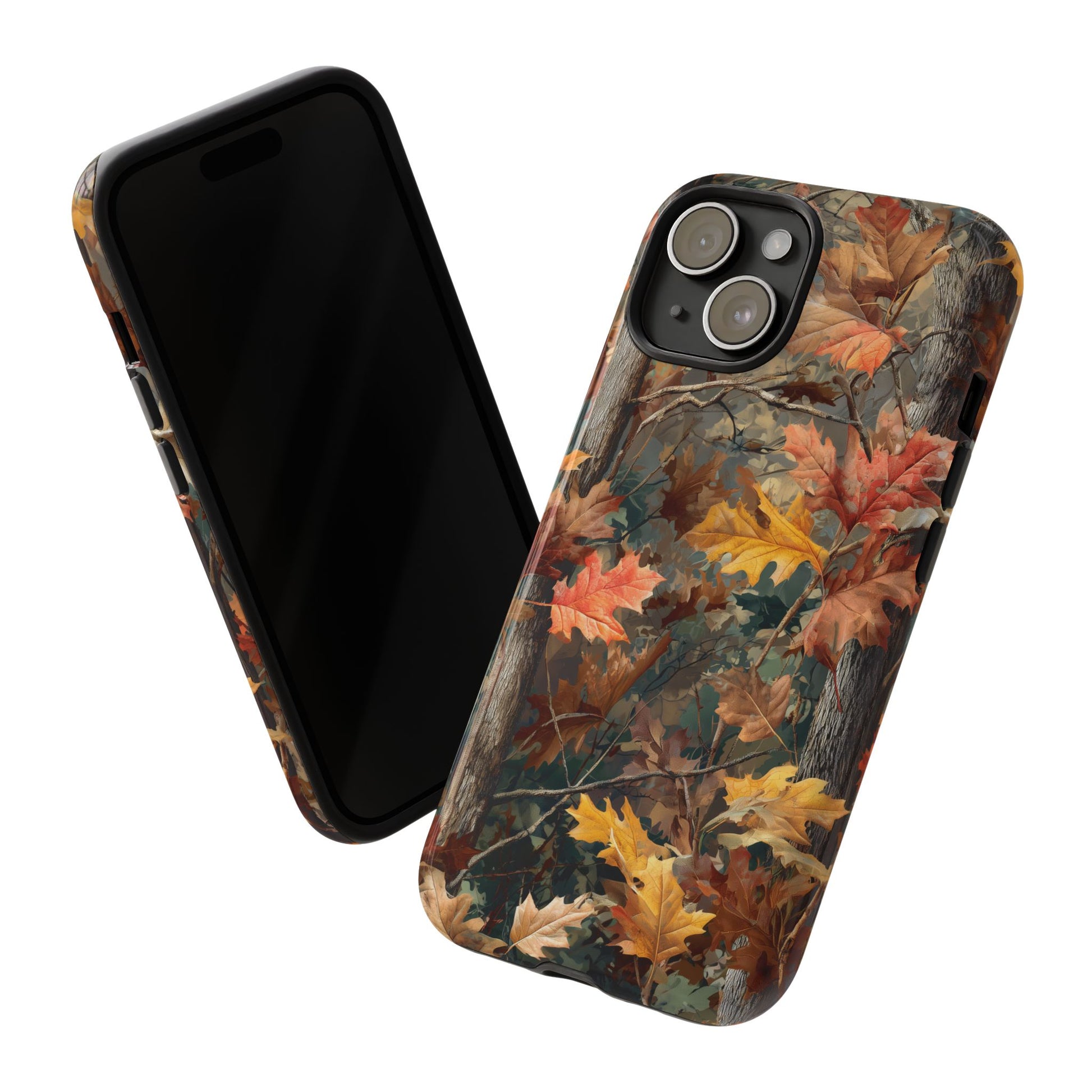 Autumn Forest Camouflage Orange Brown Leaves