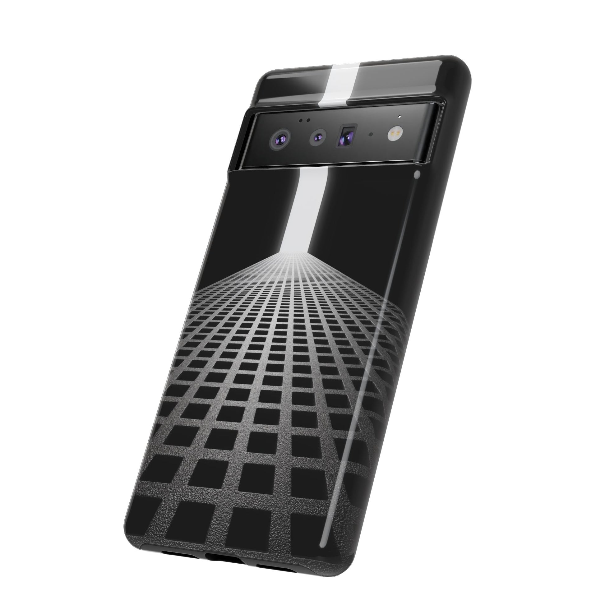 Black Gray Minimalist Grid Surreal Building Pathway