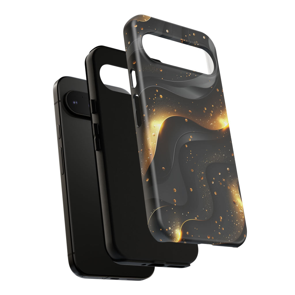 Black Gold Minimalist Waves Cover Phone Case