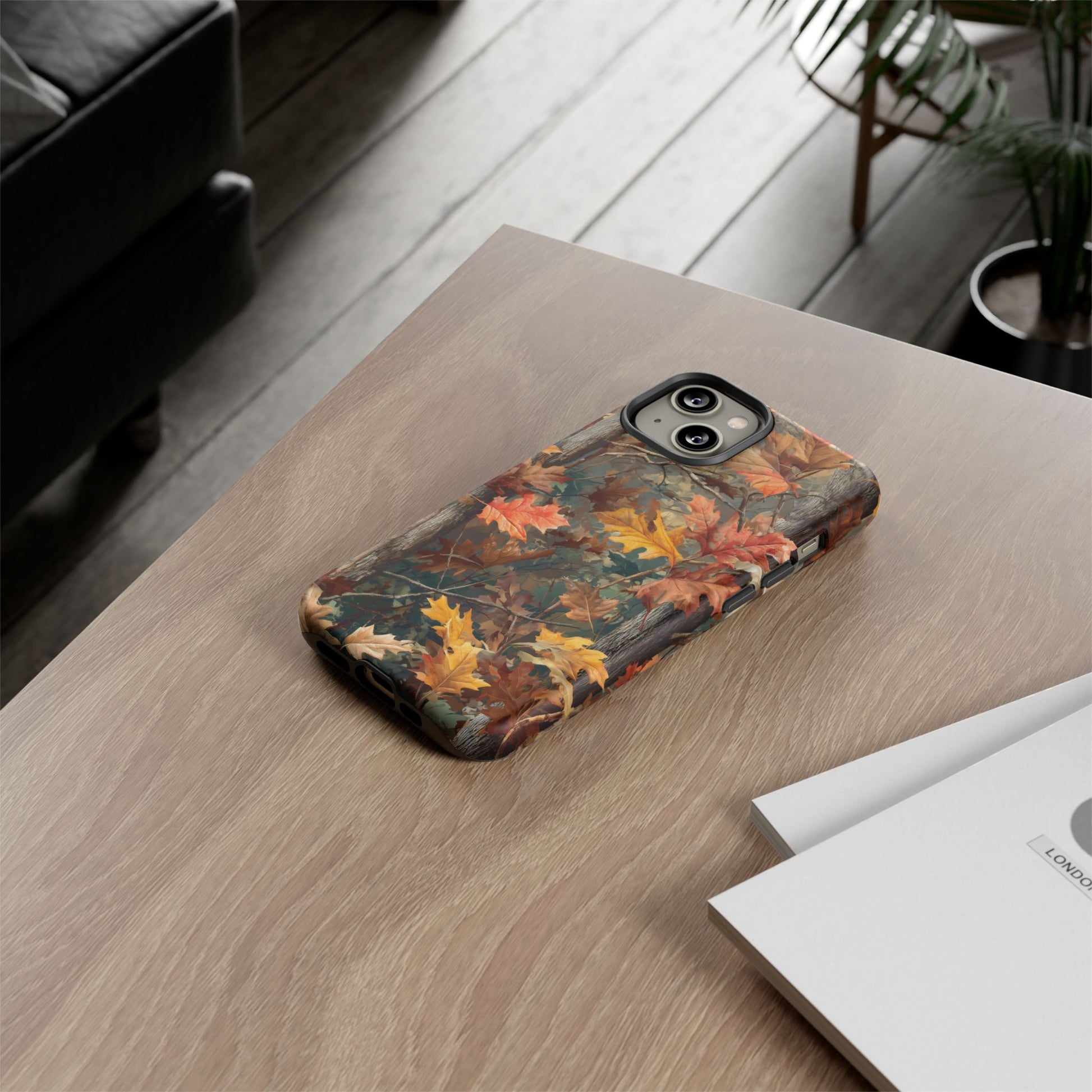 Autumn Forest Camouflage Orange Brown Leaves
