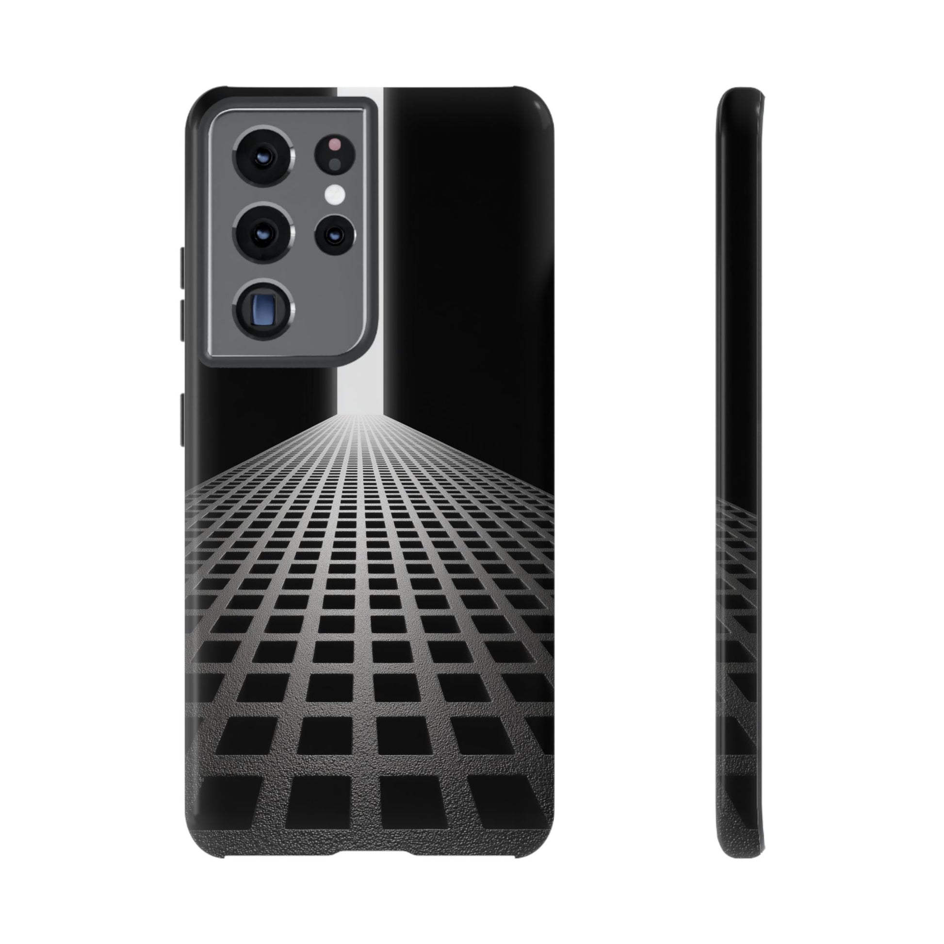 Black Gray Minimalist Grid Surreal Building Pathway