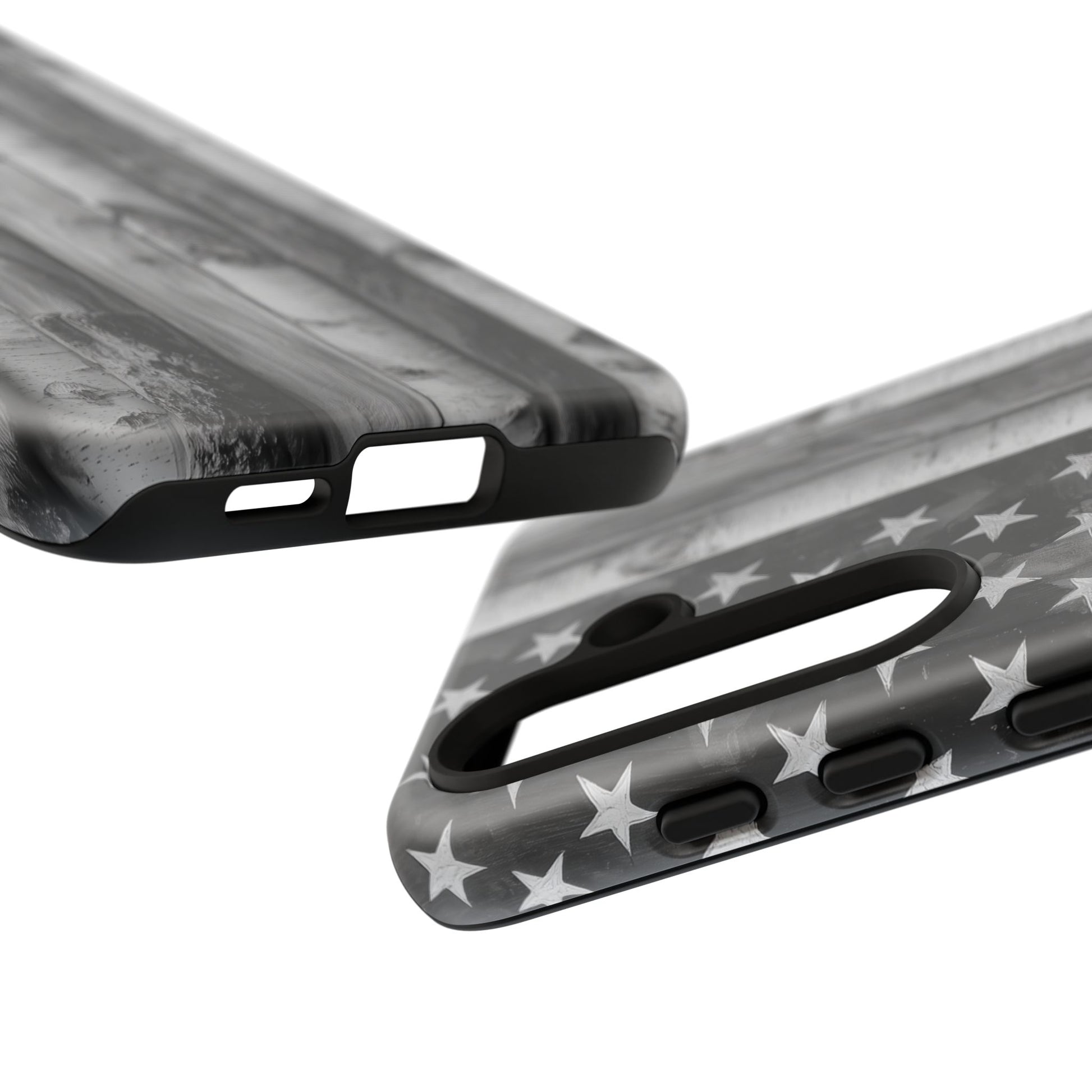 American Flag Flat Gray Wood Tone