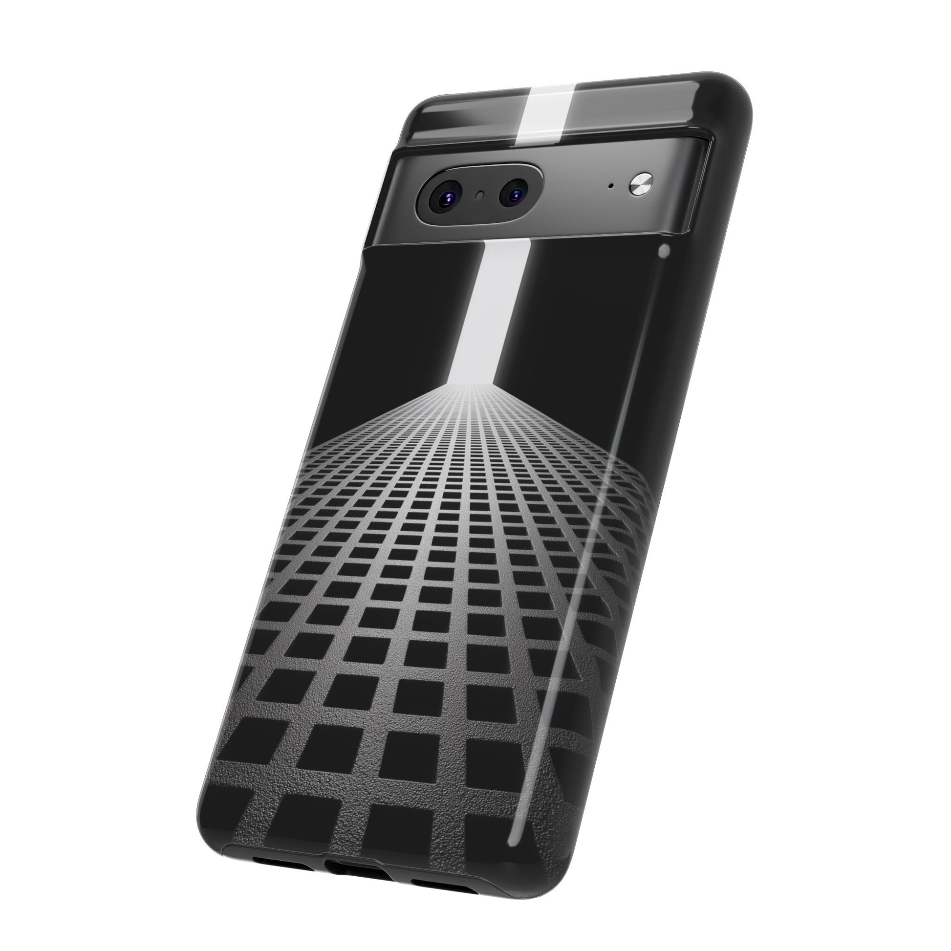 Black Gray Minimalist Grid Surreal Building Pathway