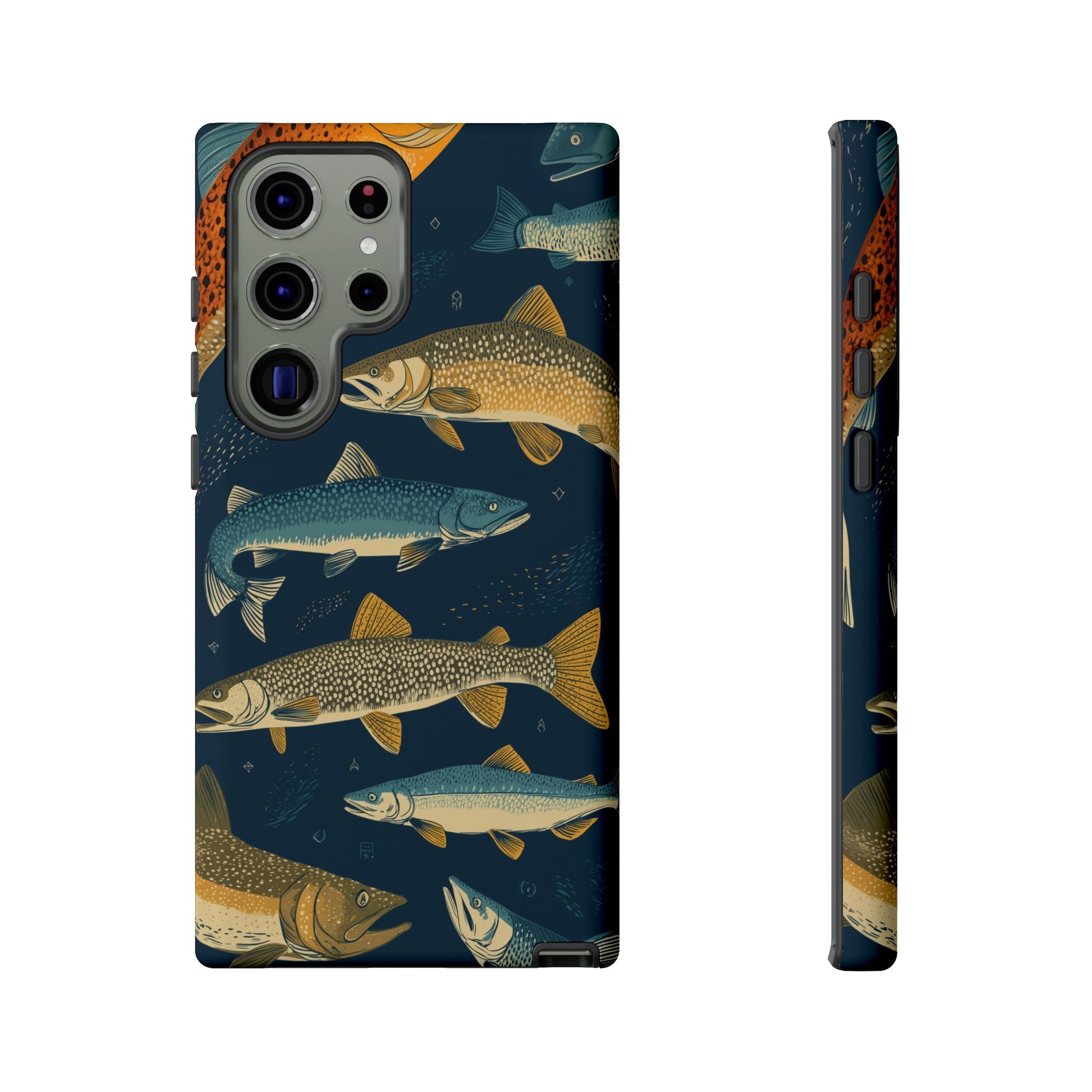 Abstract Fish Salmon Fishing Pattern