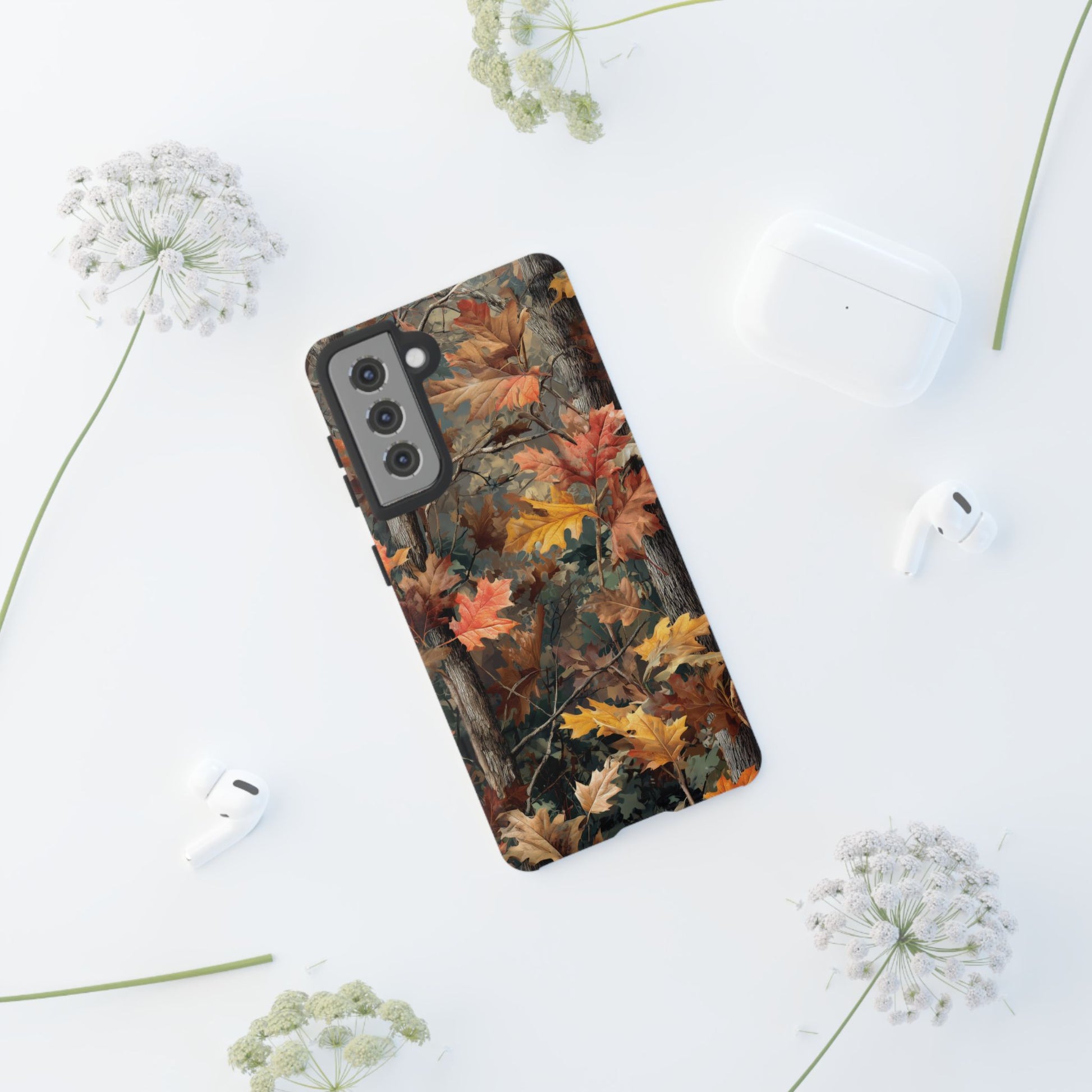Autumn Forest Camouflage Orange Brown Leaves