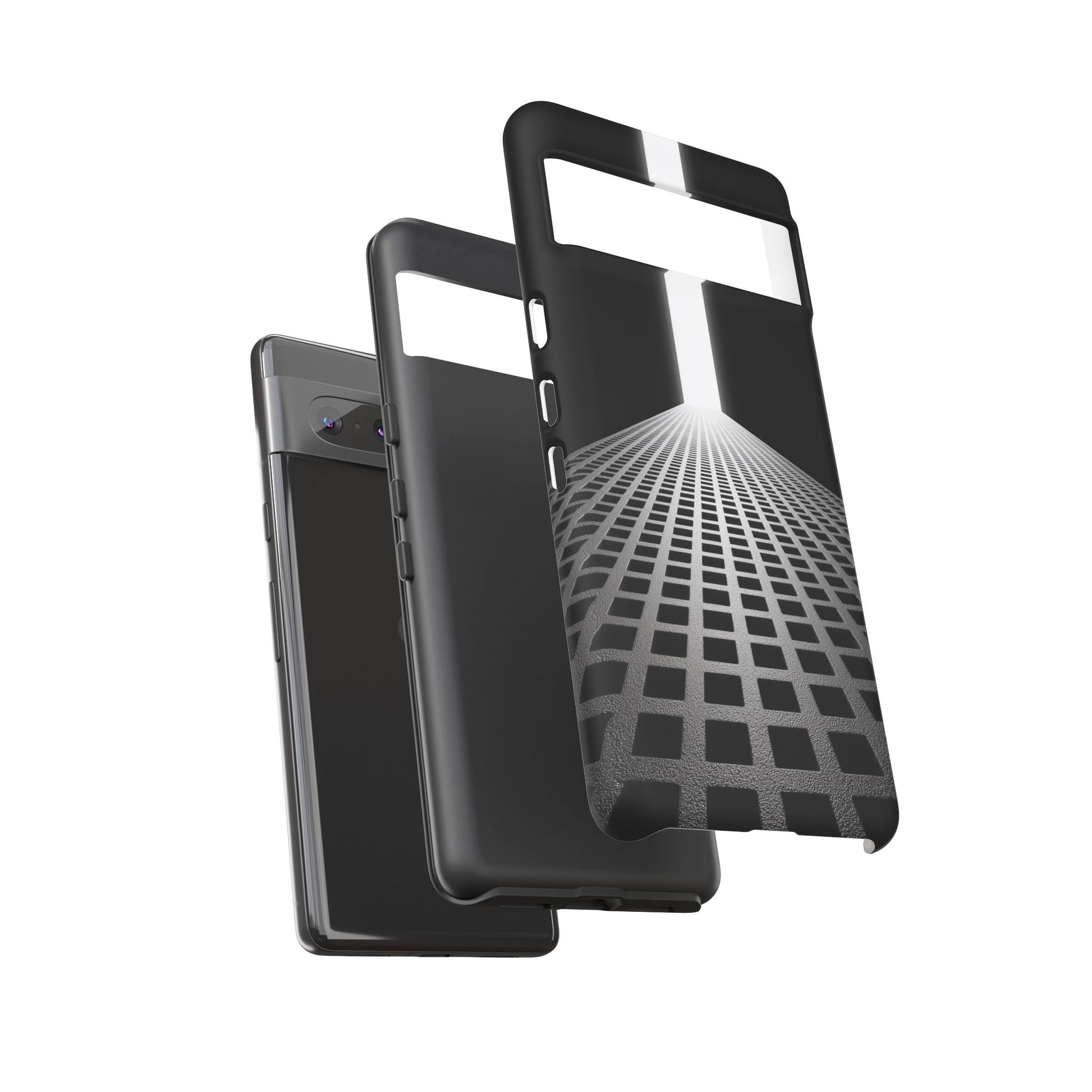 Black Gray Minimalist Grid Surreal Building Pathway