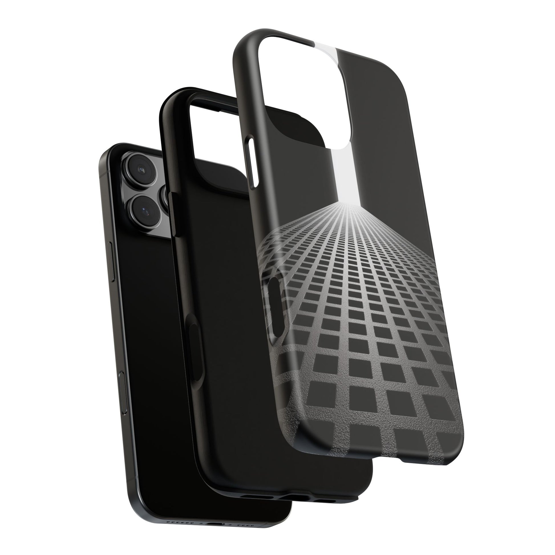Black Gray Minimalist Grid Surreal Building Pathway