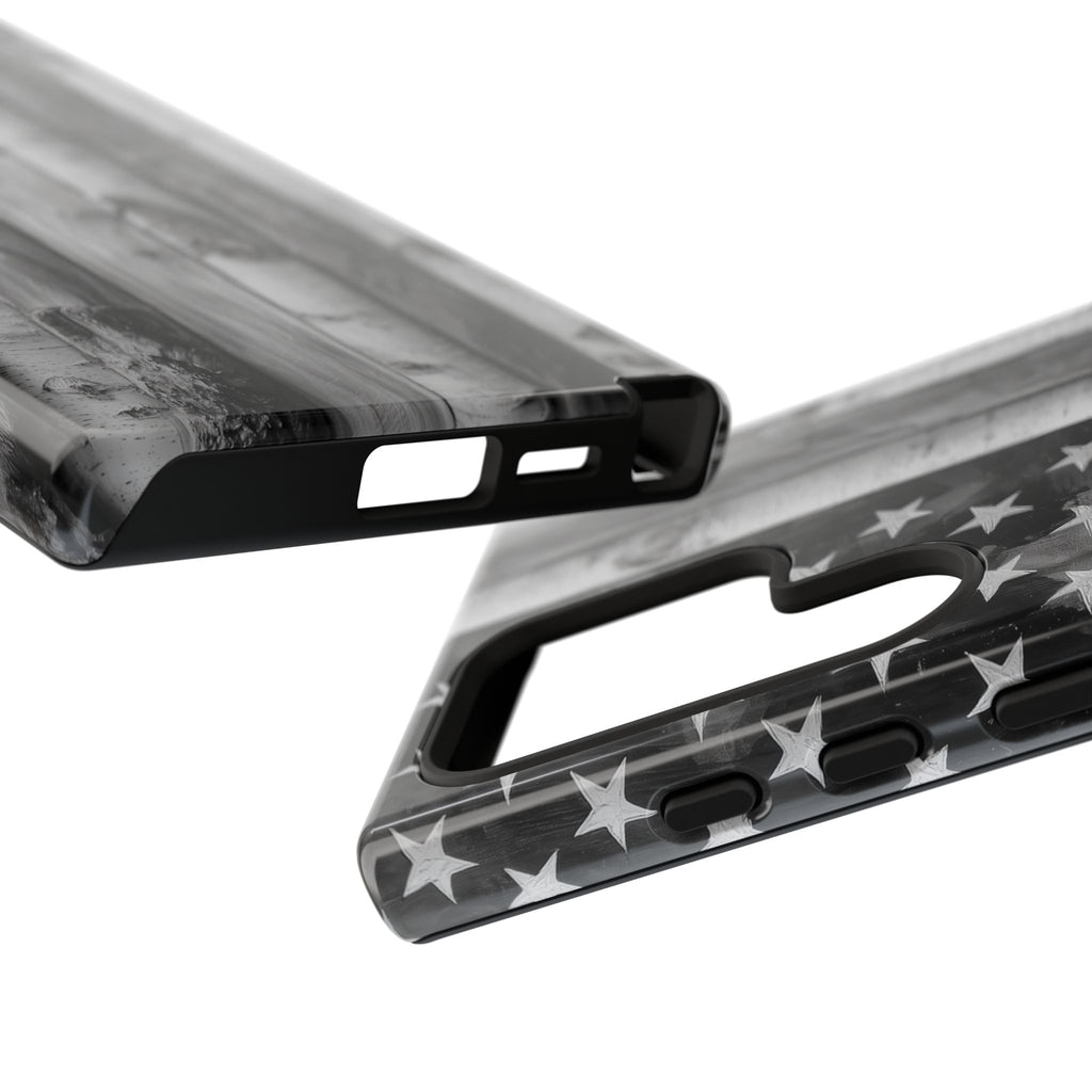 American Flag Flat Gray Wood Tone