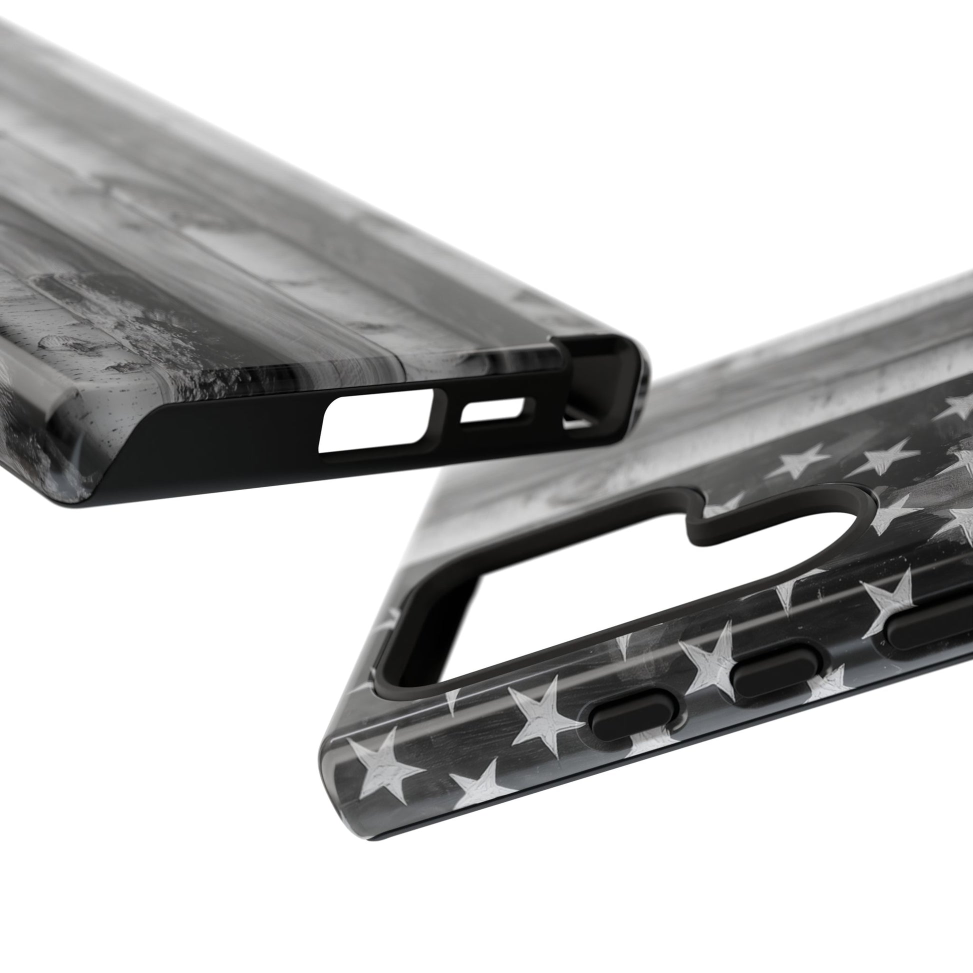 American Flag Flat Gray Wood Tone