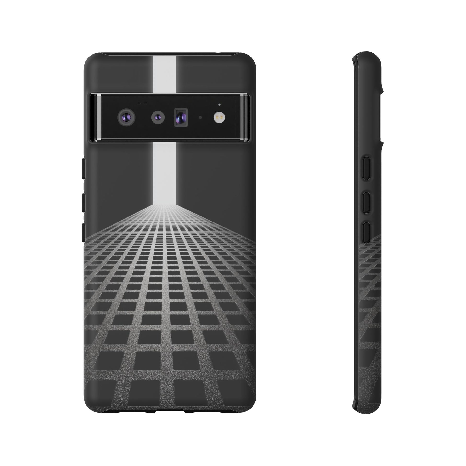 Black Gray Minimalist Grid Surreal Building Pathway