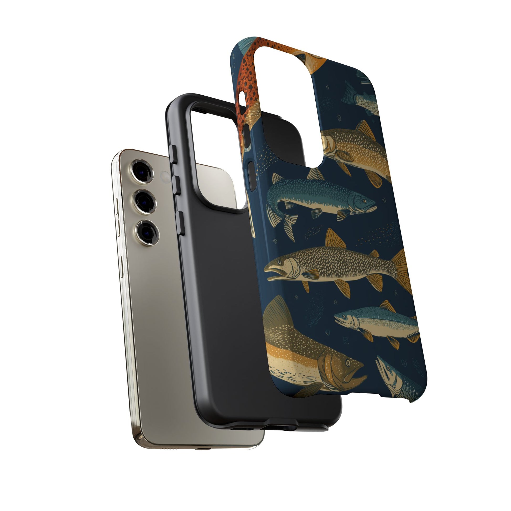 Abstract Fish Salmon Fishing Pattern