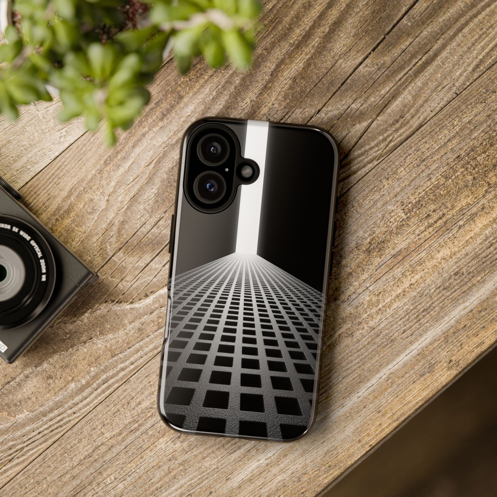 Black Gray Minimalist Grid Surreal Building Pathway