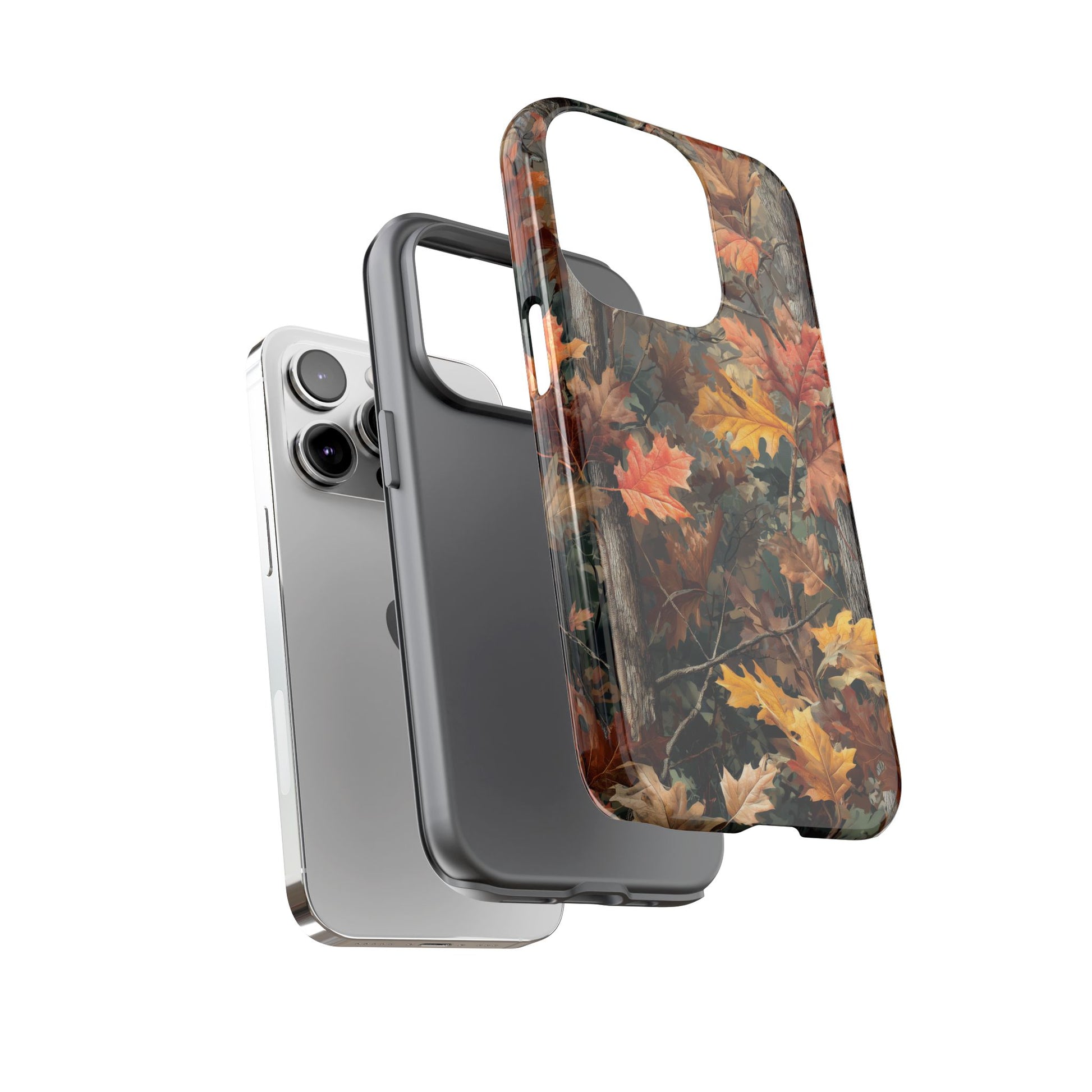 Autumn Forest Camouflage Orange Brown Leaves