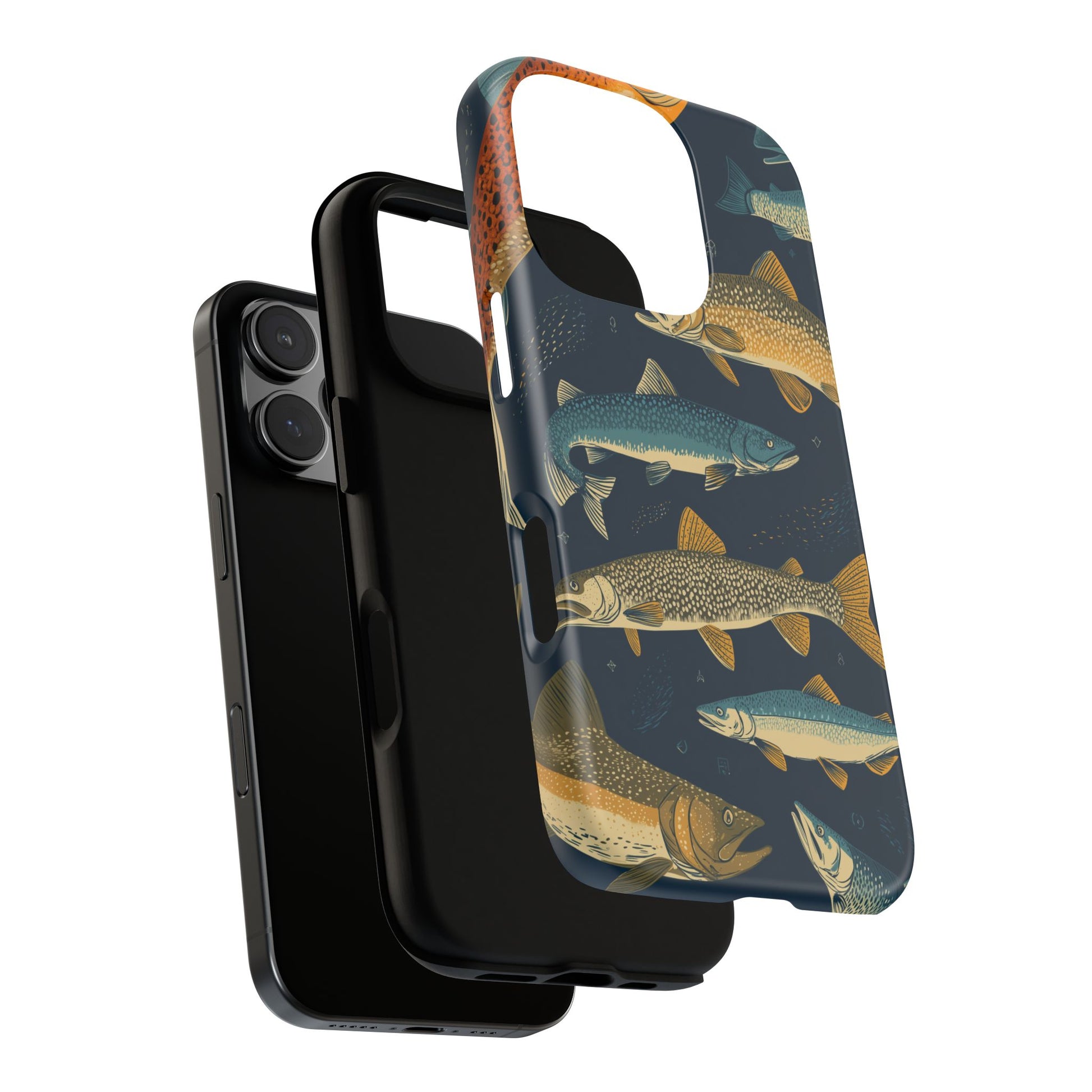 Abstract Fish Salmon Fishing Pattern