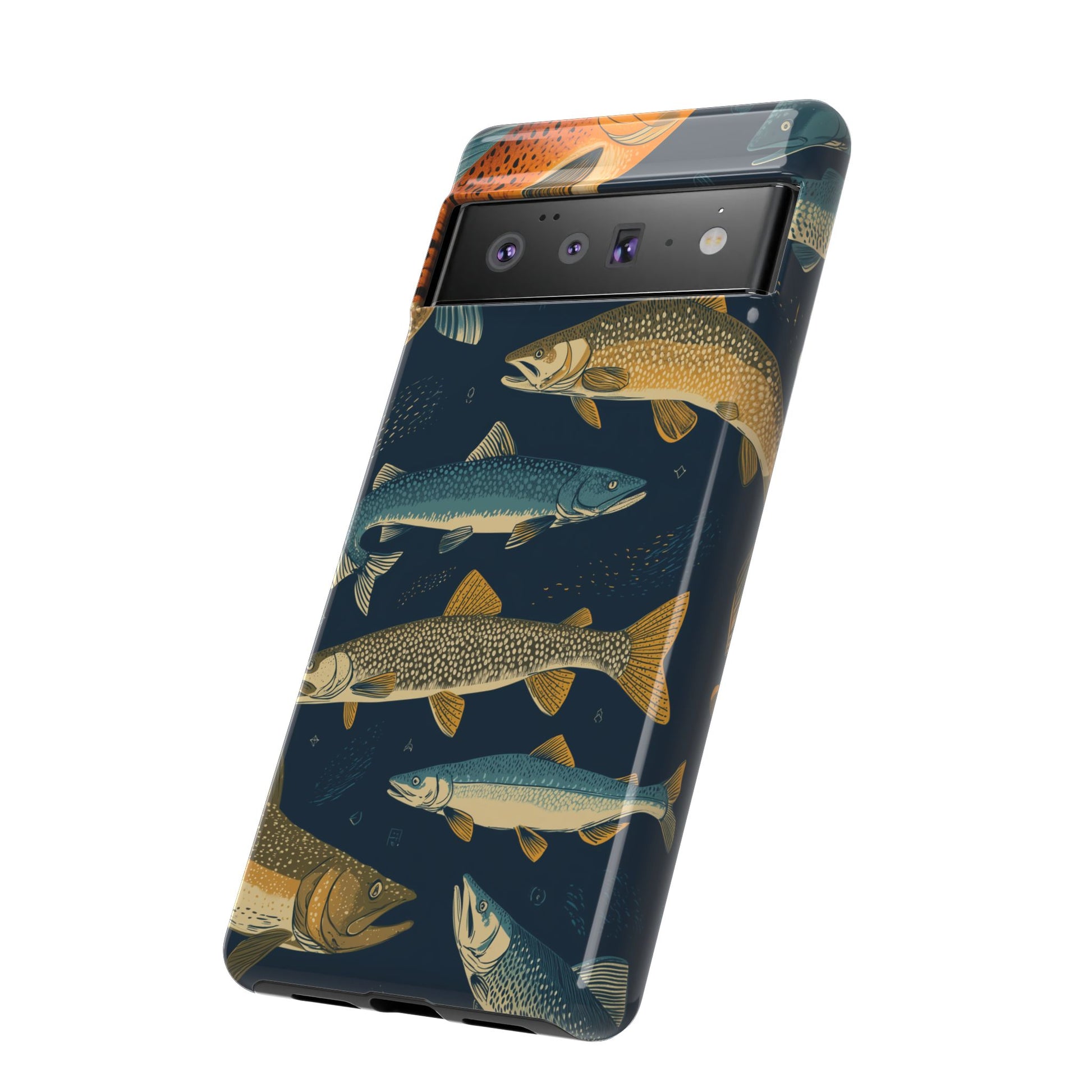Abstract Fish Salmon Fishing Pattern