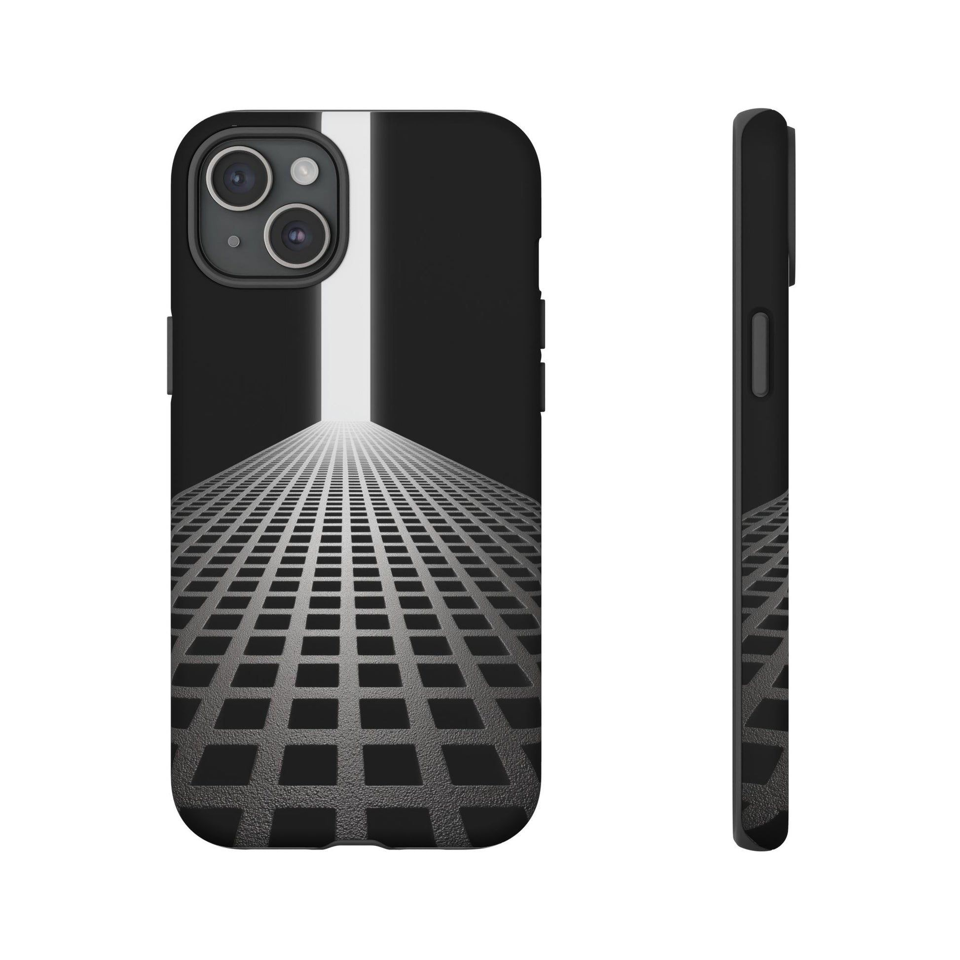 Black Gray Minimalist Grid Surreal Building Pathway