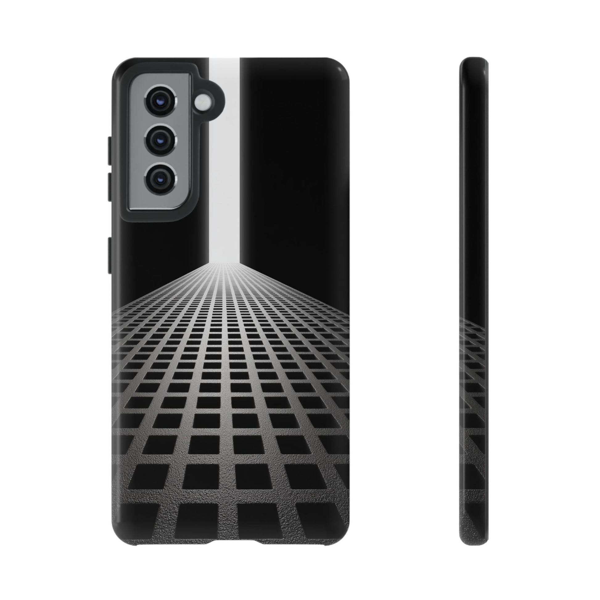 Black Gray Minimalist Grid Surreal Building Pathway