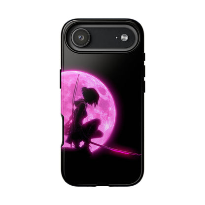 Anime Girl Warrior Pink Neon Moonlight